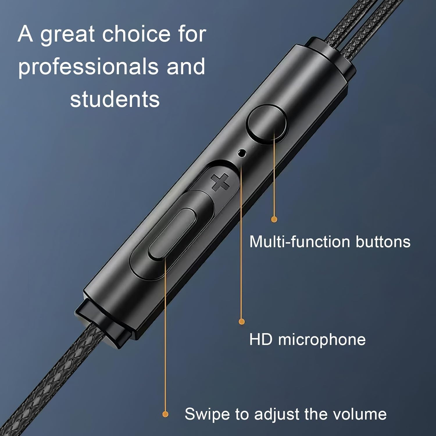 In-Ear Headphones with Cable and Microphone, In-Ear Earphones, 3.5 Mm Jack Plug, High-Quality Earbuds with Rich Bass, Compatible with Iphone, Huawei, Samsung