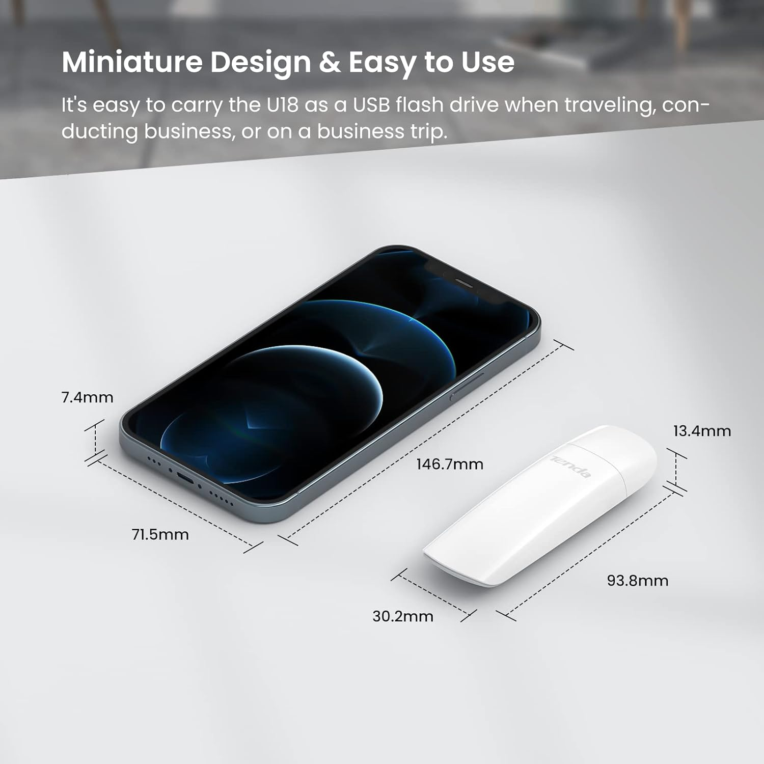 Tenda AX1800 Wi-Fi 6 Dongle &ndash; USB 3.0 Wi-Fi Adapter &ndash; Dual Band MU-MIMO 1800Mbps for Pc/Desktop/Laptop &ndash; Supports Windows 11 & 10 ONLY (U18) image number 4