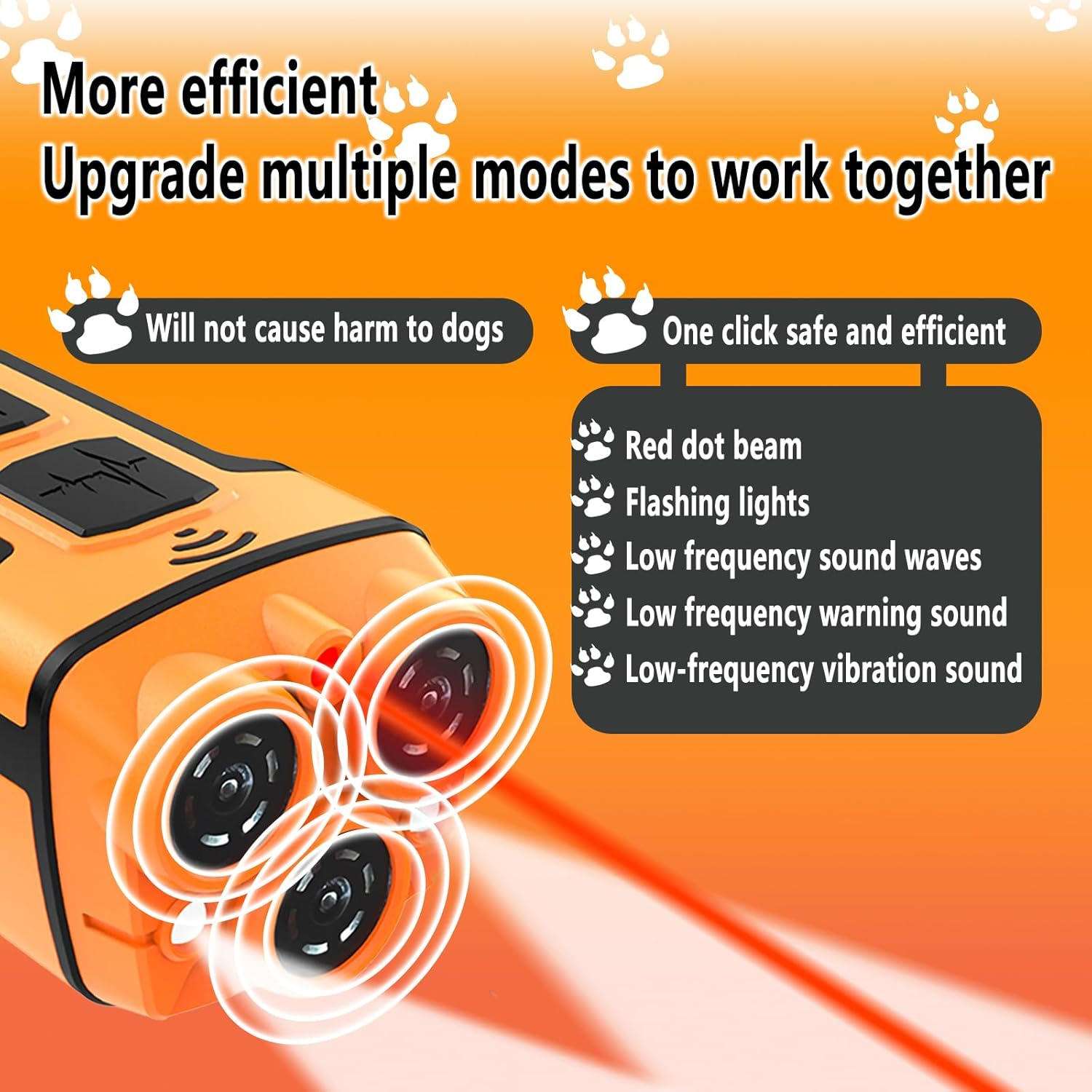 Dog Bark Deterrent Devices,Tripling anti Barking Device for Dogs,Flash Vibration Ultrasonic Stop Neighbors Dog Barking Silencer,Bark Deterrent Device,Can Be Used Dog Clicker for Control Training image number 1