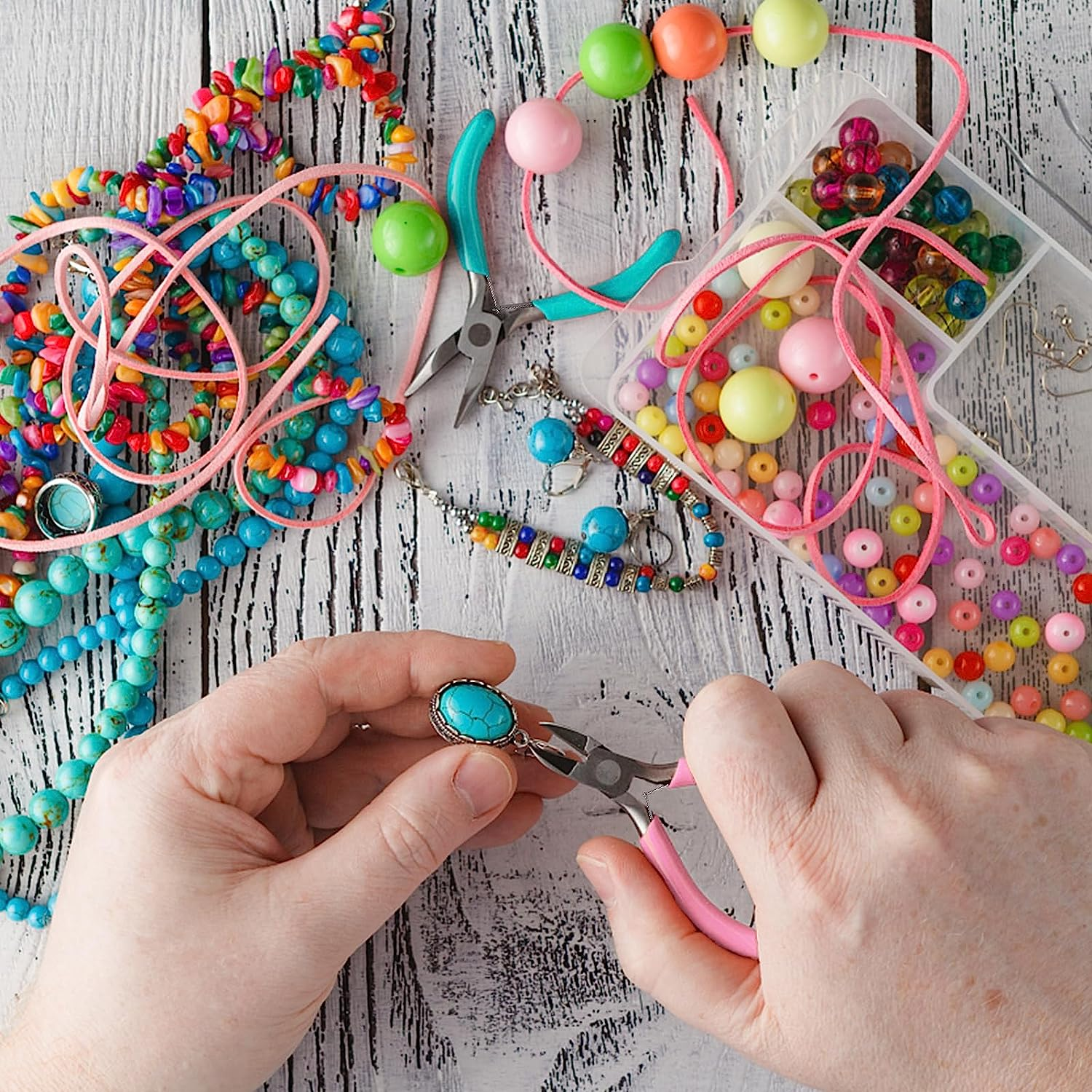 4Pcs Jewelry Pliers Set Jewelry Making Pliers Tools Kit Include Jewelry Making Needle Nose Chain Nose round Bent Pliers Wire Cutter for Bracelet Beading DIY Craft Jewelry Making Supplies image number 1