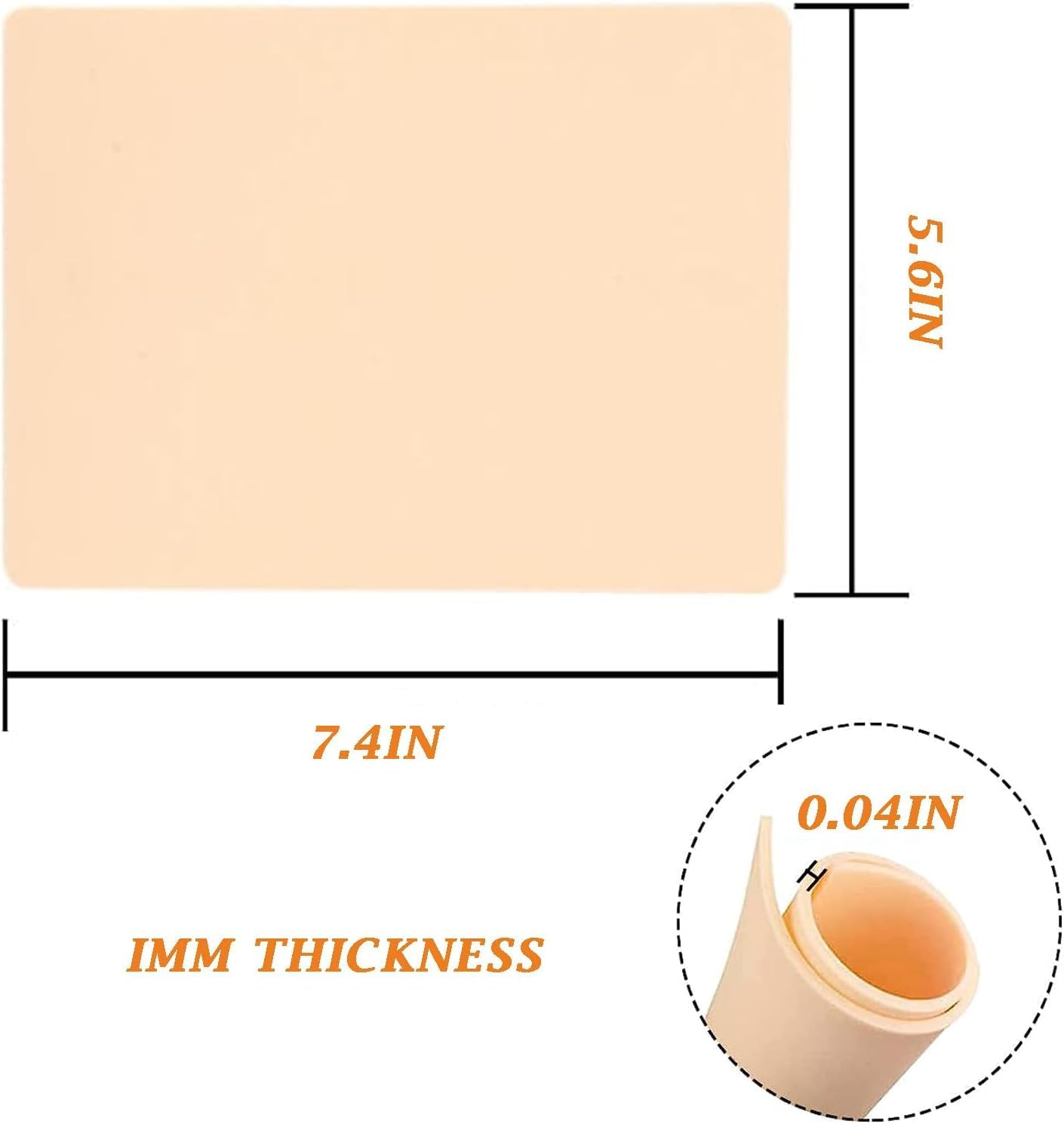 Tattoo Practice Skin 10Pcs Double-Sided Fake Skin 1.3Mm Silicone Sheets (7.4"X5.6") for Microblading Eyebrow Lips & Tattoo Practice Realistic Texture for Beginners/Pro Artists image number 3