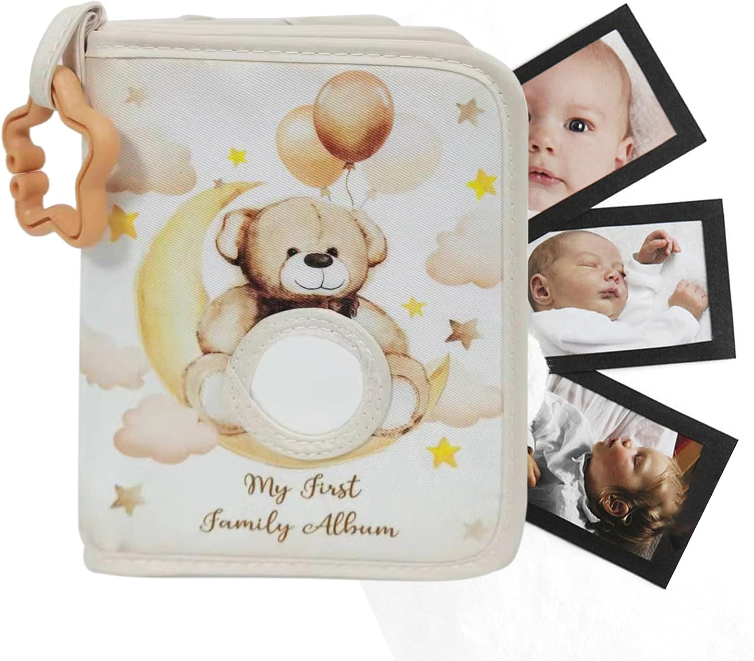 Photo Album for Baby - Soft Photo Book, Picture Book, Cute Photo Album, Baby Picture Book | Portable Soft Album, Multifunctional Album with Star Hook for Home, Crib, Stroller image number 2