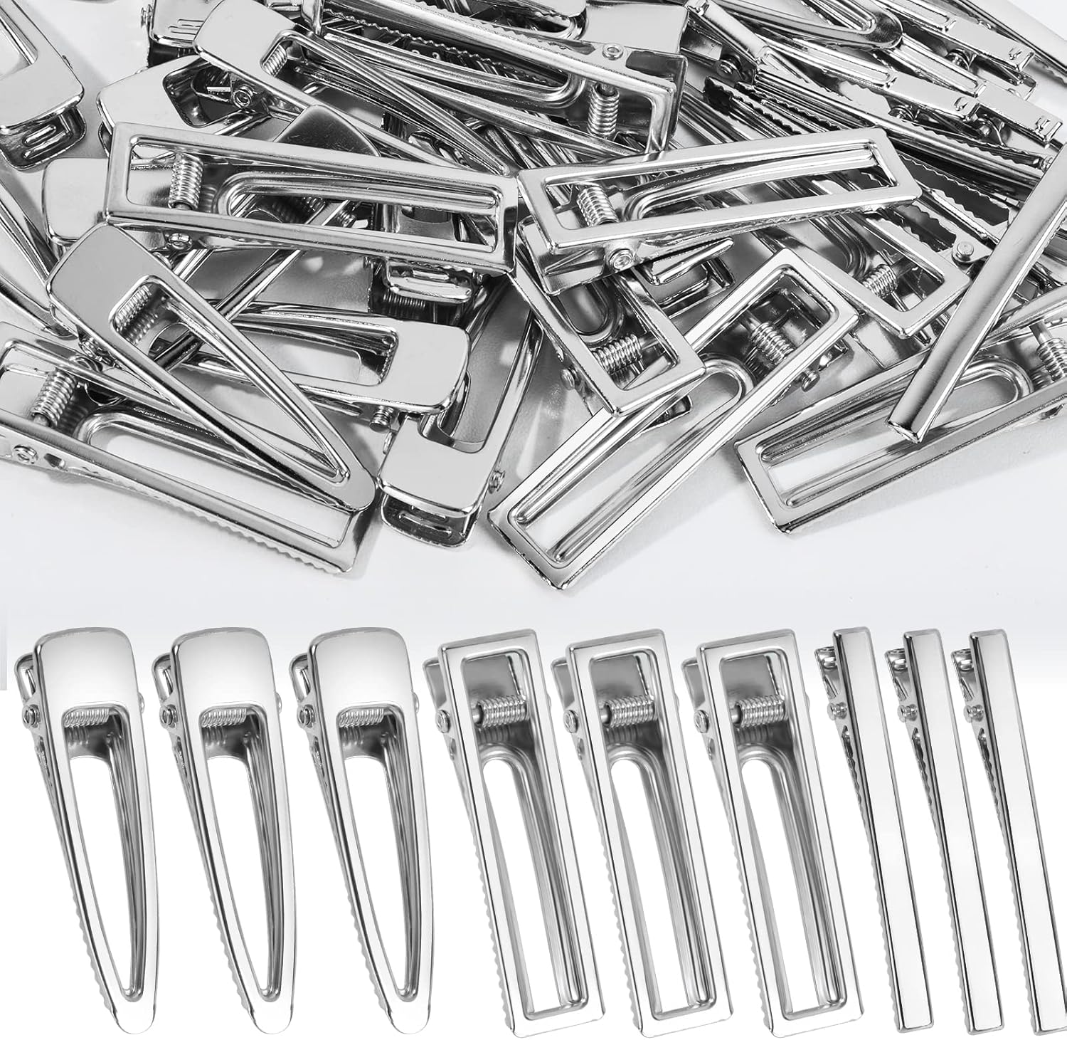 LEOBRO Metal Hair Clips, 50PCS Hair Clips for Women, Girls, Alligator Clips, Clips for Hair, Hair Barrettes for Women, for DIY Acrylic Resin Hair Clips, Hair Bows, Crafts, Gold