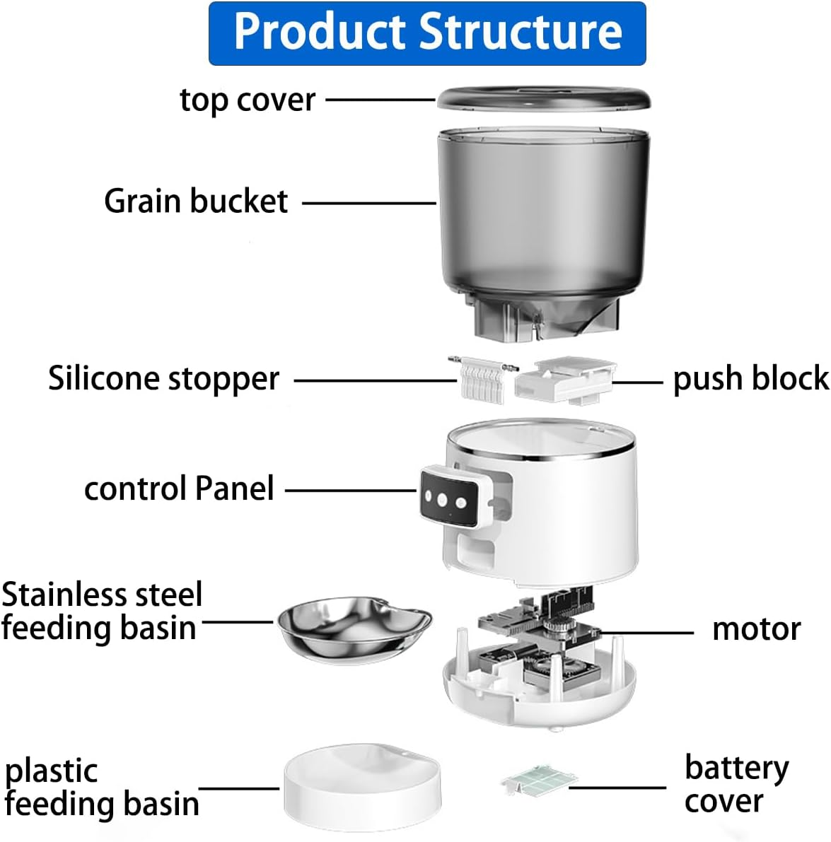 Automatic Cat Food Dispenser, 4L Smart Wifi Pet Feeder with APP Control for Remote Feeding, 1-9 Meals & 10S Voice Record Timed Cat Self Feeder for Cat Dog Pet