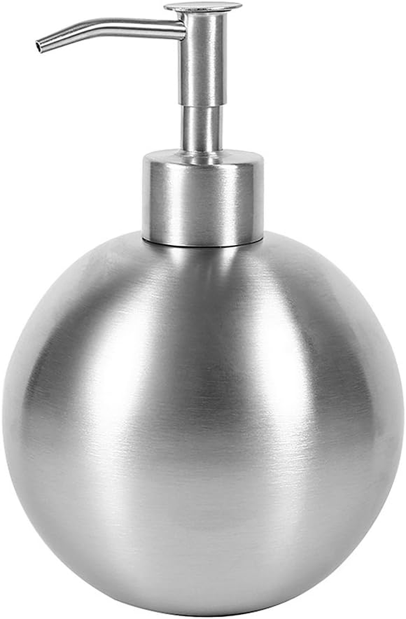 Stainless Steel Bath Accessory for Shower Gel Lotion Shampoo Dispenser 500Ml Ball Shaped Kitchen Hand Soap Container Durable Corrosion Resistant Pump Design image number 6