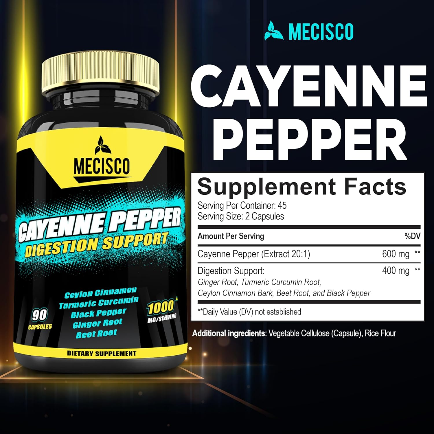 6In1 Cayenne Pepper Capsules with Ginger Root, Beet Root, and Black Pepper and More - 90 Capsules image number 5