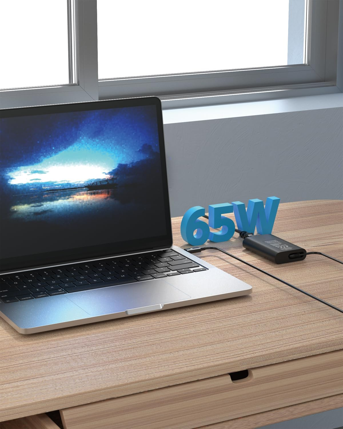 65W Dell USB C Laptop Charger for XPS 13 15 9345 9350 9360 9365 9370 9380 9560 DELL Latitude 5420 5290 5520 7420 7410 7370 7275 7280 7480 7490 Chromebook 3100 3400 5190 AC Adapter Power Cord image number 3