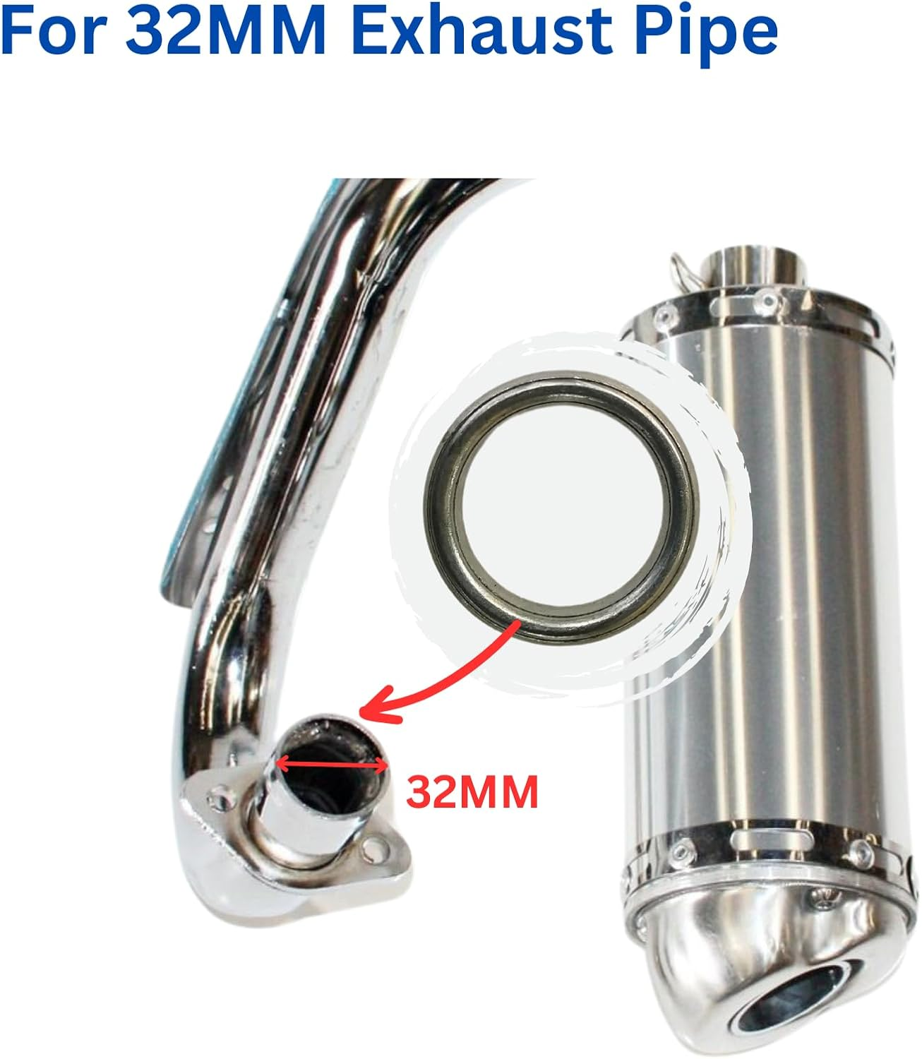 TDR 32Mm Copper Exhaust Pipe Gasket 150Cc 200Cc 250Cc PIT PRO Quad Dirt Bike ATV Buggy