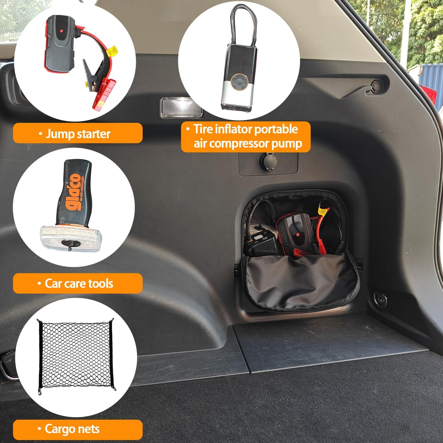 Trunk Upgrade, Trunk Organizer Pocket Bag, Trunk Cubby Storage Bag,Cargo Side Pocket for Toyota Rav4 2025 2024 2023 2022 2021 2020 2019 Black, 1 Pc image number 5