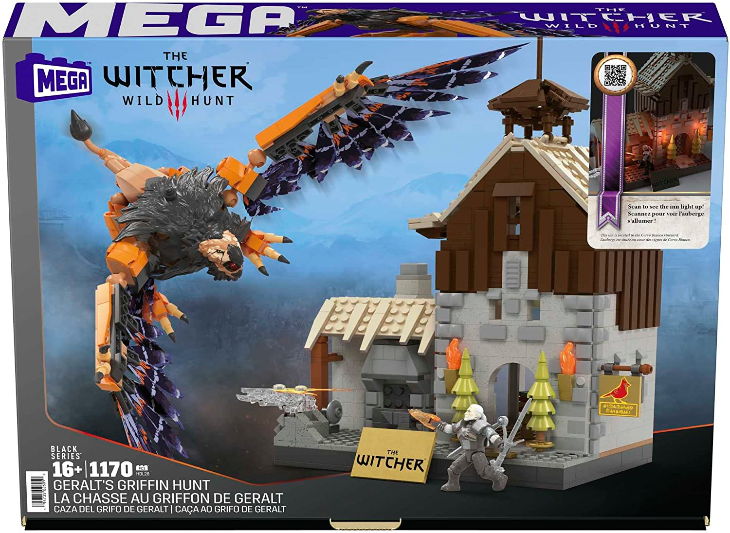 MEGA the Witcher Building Toys for Adults, Geralt'S Griffin Hunt with 1170 Pieces, 1 Micro Action Figure and Accessories, for Collectors image number 6