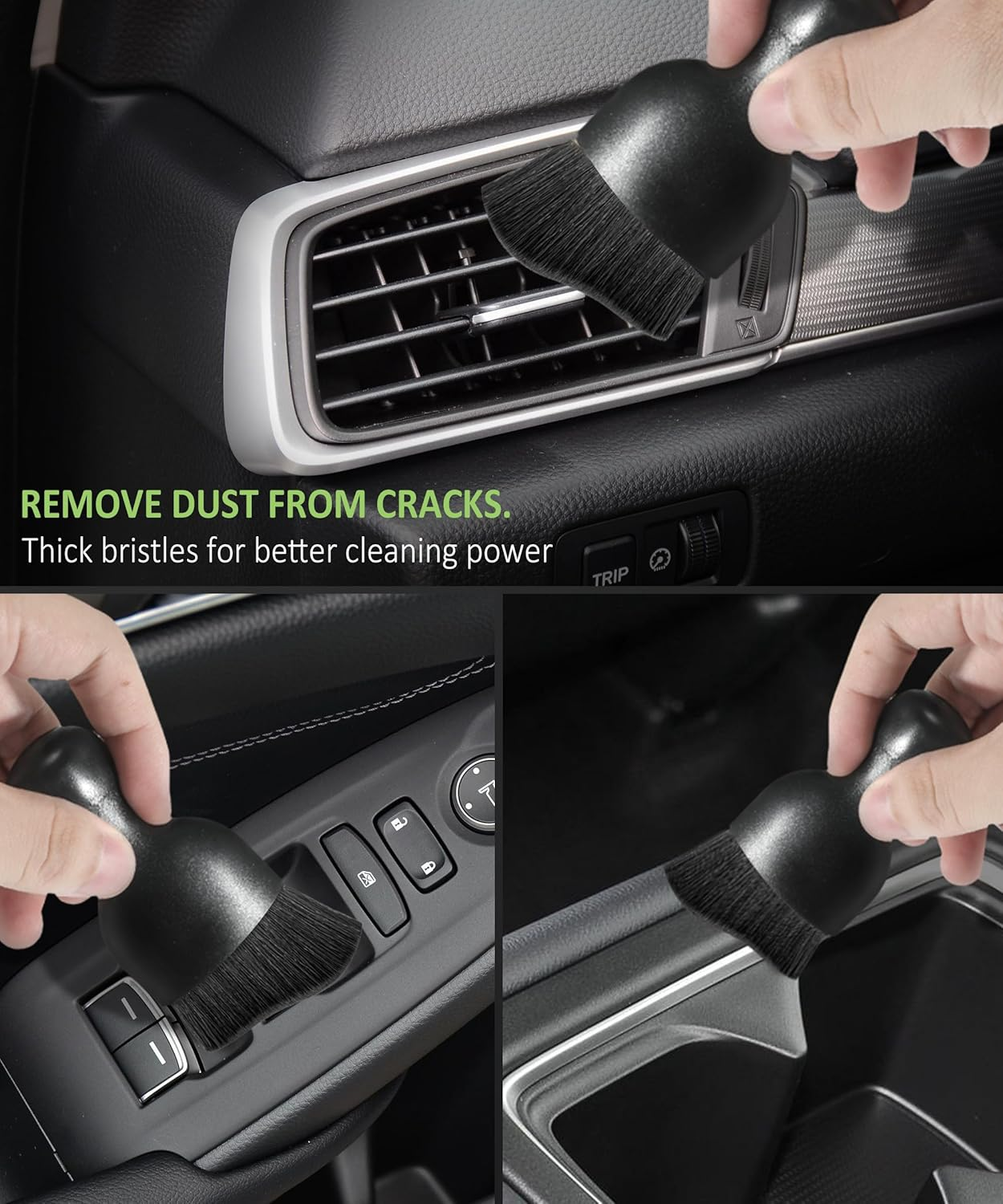 AOCISKA Car Detailing Brush,Car Detailing Kit Interior Cleaner,Car Detailing Brushes Car Cleaning Tool,Car Cleaning Brush Interior,Car Detail Brush Cleaning Tool (Black) image number 3