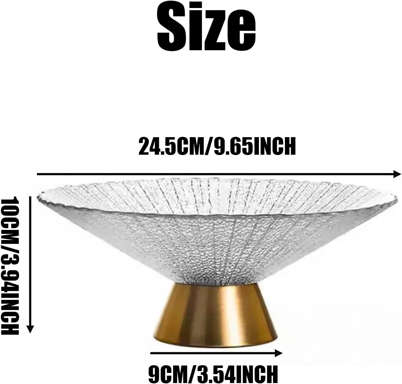 Fruit Bowl, Glass Plates, Fruit Serving Tray, Copper Bottom Glass Fruit Plate, Fruit Trays for Party, Snacks Serving Tray image number 5