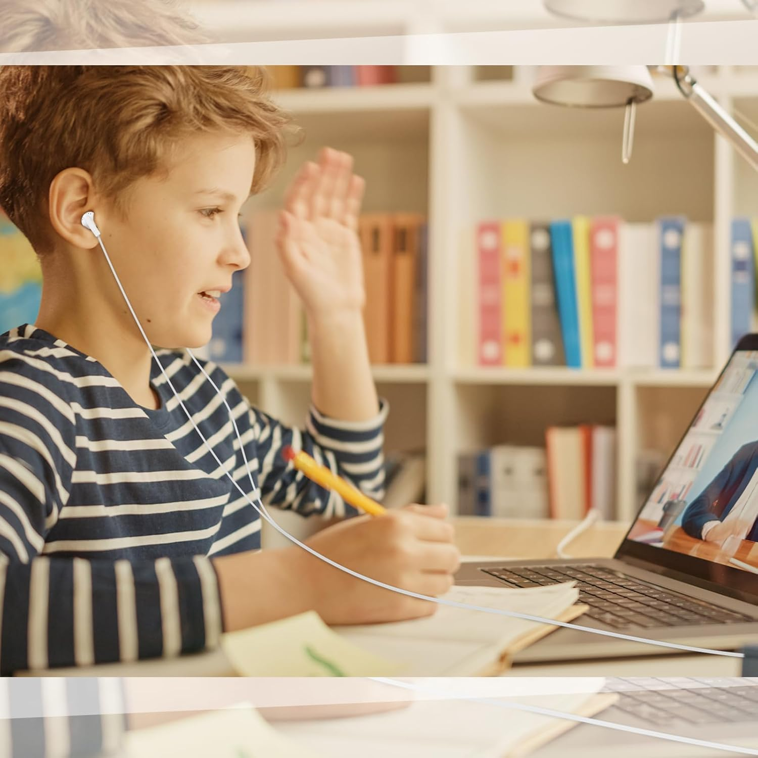 Kanayu 100 Pack Earbuds Bulk Earphones for School Classroom, Student Wired Earbuds Headphones without Mic, Earphones Bulk for Adults School Library Laptop, Individually Bagged(White) - Black image number 7