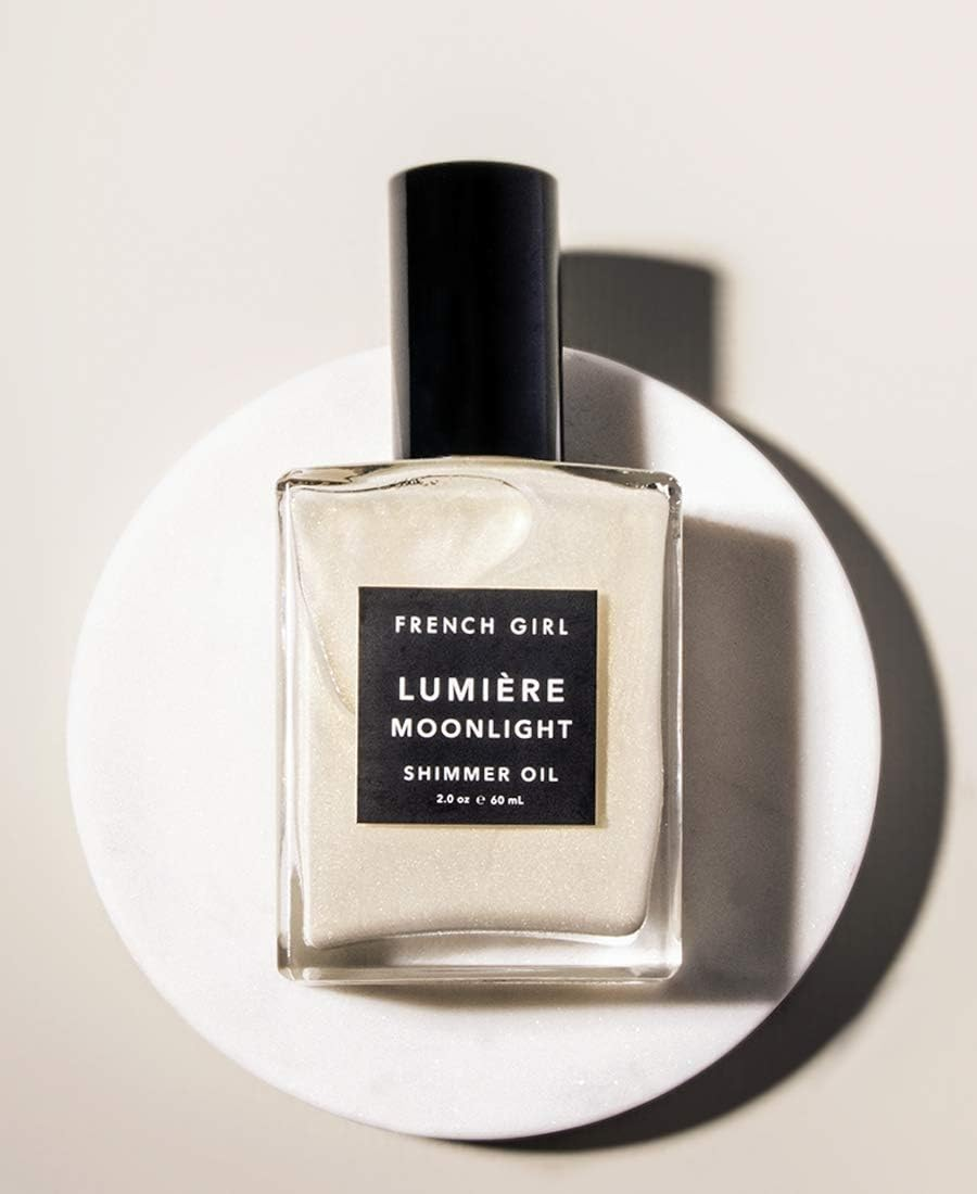 FRENCH GIRL Lumi&egrave;re Moonlight - Shimmer Oil 2 Oz; a Luxurious, Shimmering Dry Oil for Body, Face, and Hair, Infused with Mineral Oxides, Pigments, and Nourishing Essential Oils to Moisturize the Skin image number 1
