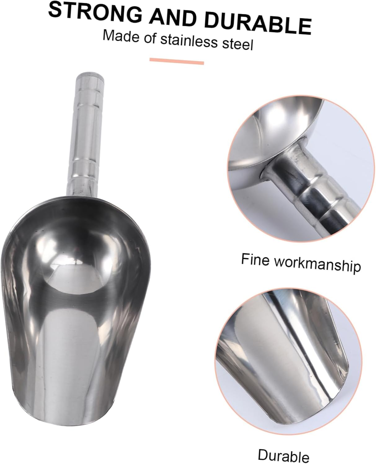 Garneck Stainless Steel Dog Food Scoop - 1 Cup Capacity Feed Scoop for Pet Food Storage - Durable Metal Shovel for Easy Feeding and Portion Control image number 5