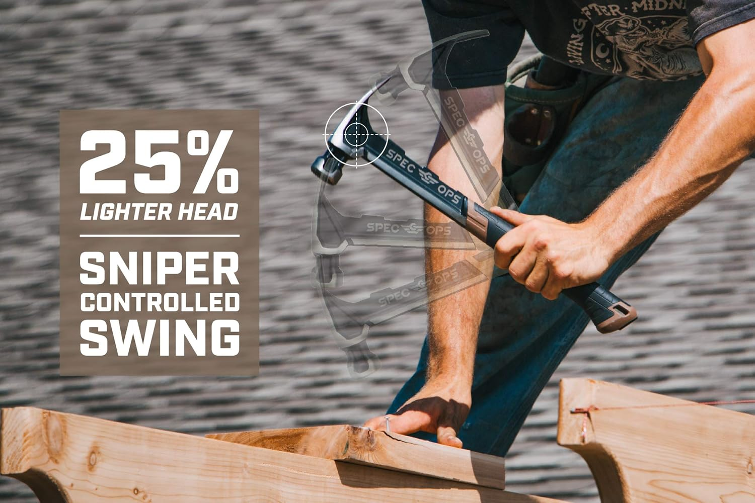 Spec Ops - SPEC-M20SF-S Tools Nailing Hammer, 20 Oz, Rip Claw, Smooth Face, Soft Mallet Face, Shock-Absorbing Grip, 3% Donated to Veterans Black/Tan