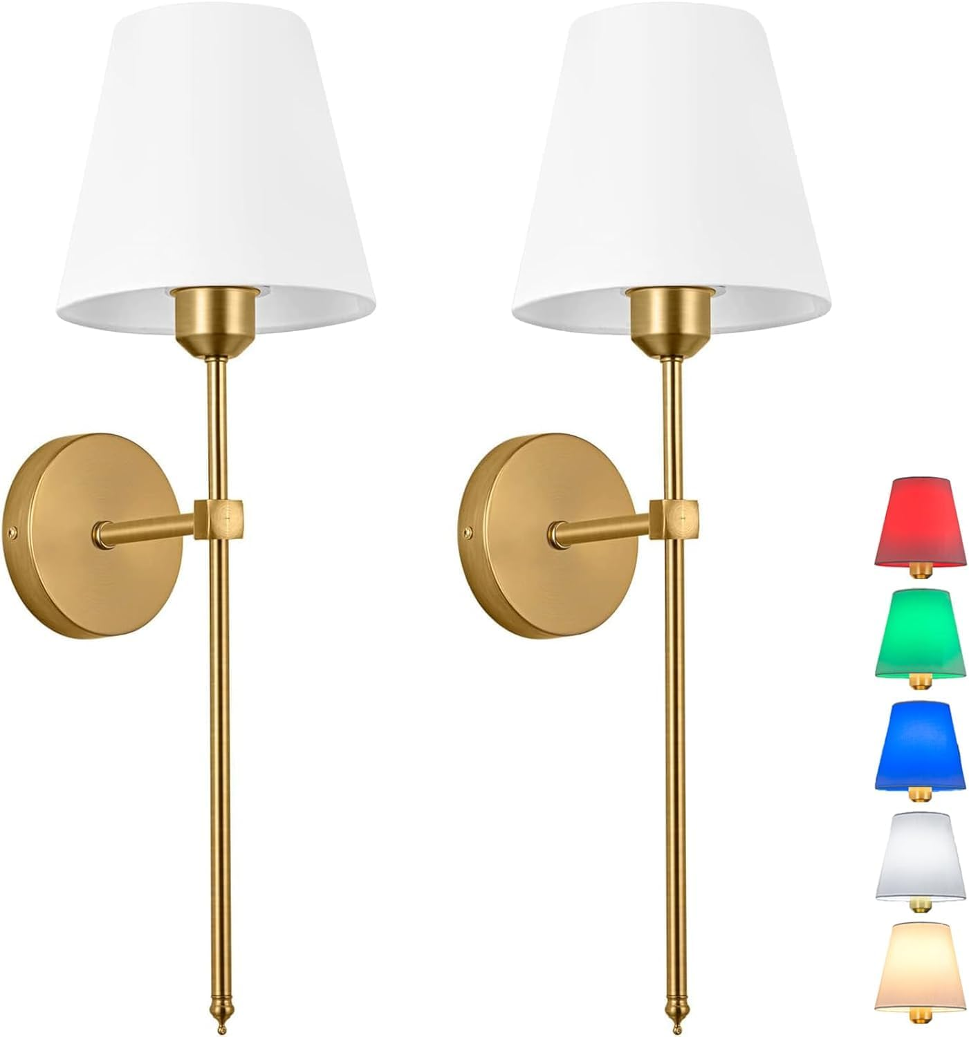 Wall Sconces Lights, No Wiring Required for Installation Sconces,Remote Control, Dimmable, Farmhouse Lamp, Battery Operated for Bedroom Mirror Living Room (Color : Gold), Set of 2