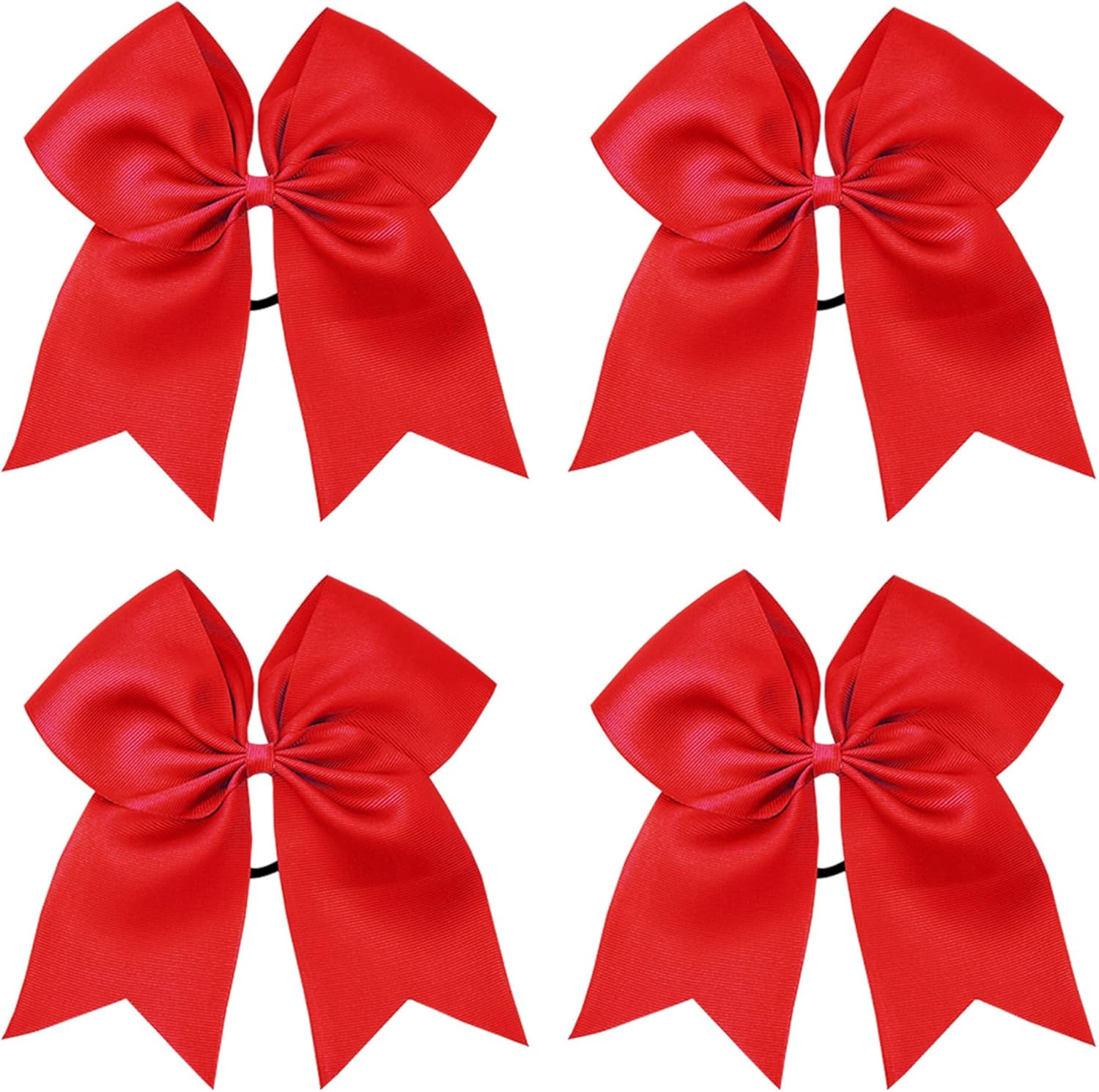 4 Pieces Ponytail Holder Cheerleading Girls Bow Hair Bobbles Hair Bow Cheering Large Bow Headband Jumbo Ponytail Elastic Hair Band Bowknot Hair Bands Headpiece (Red) image number 2