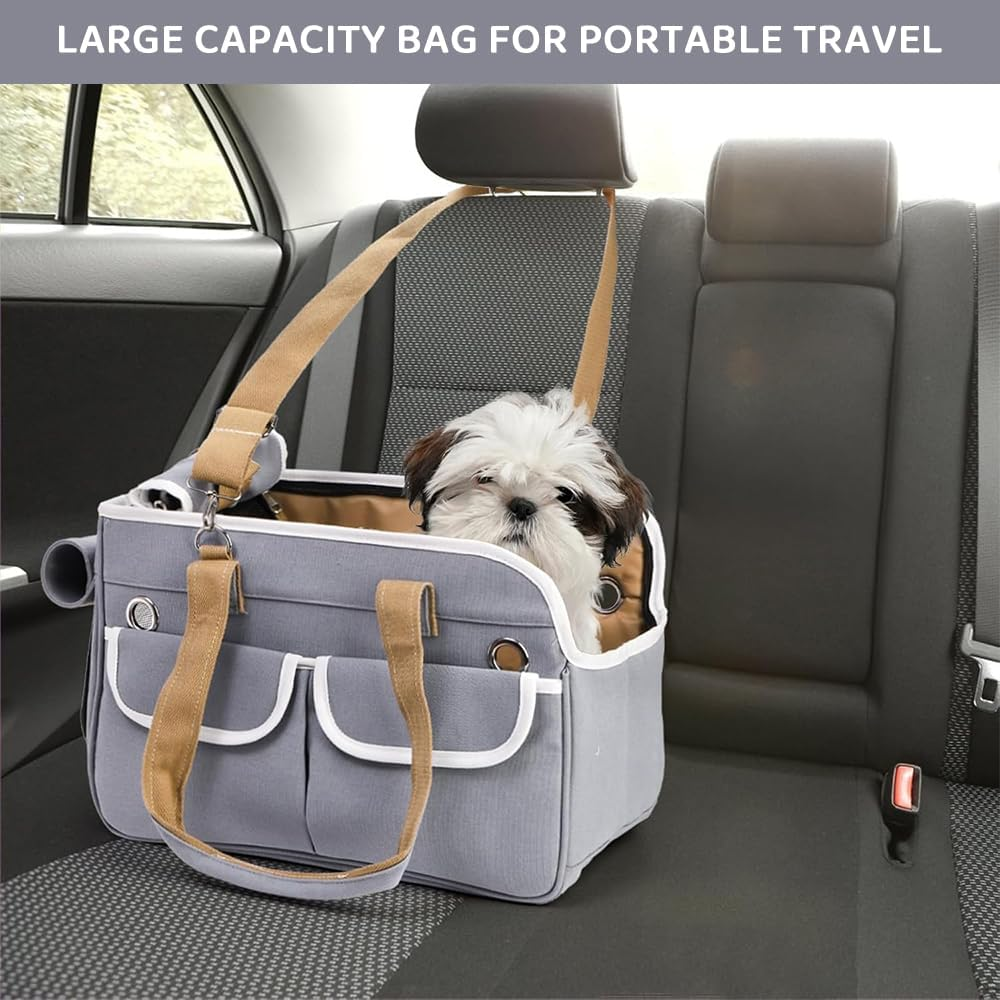 Collapsible Pet Carrier for Cats & Small Dogs up to 15&ndash;16 Lbs &ndash; Airline Approved Soft-Sided Travel Bag, Portable Design, Shoulder Strap, and Breathable Fabric for Outdoor or Indoor Use (Grey) image number 1