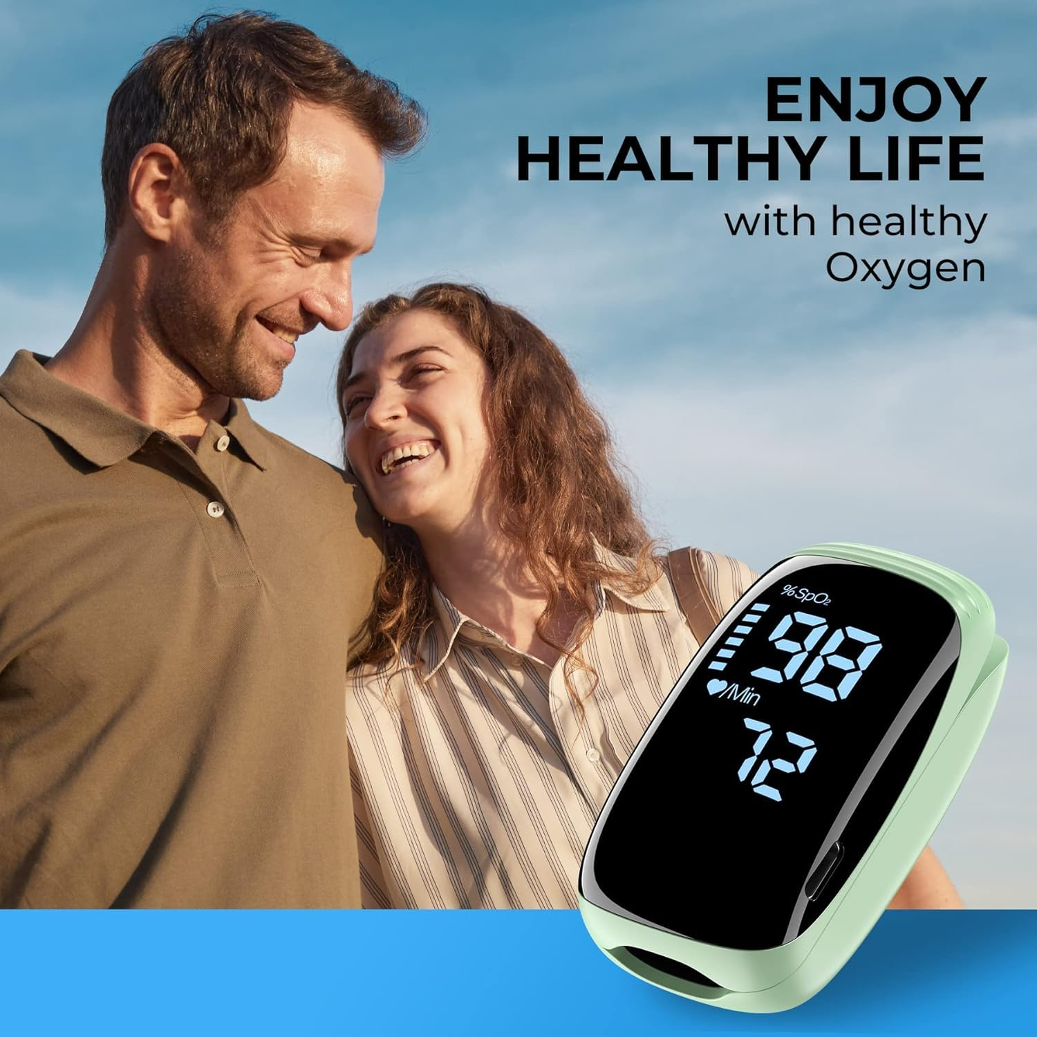 Finger Pulse Oximeter, Fingertip Blood Oxygen Saturation with Pulse Monitor Rechargeable, Accurate Spo2 Reading for Home, Outdoor Sports image number 4