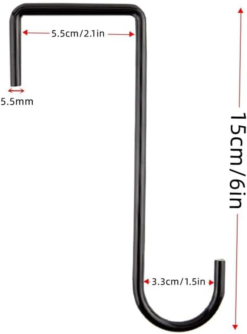 8 Pieces Fence Hooks, Heavy Duty over Door Hooks Stainless Steel Plant Hanger Garden Hanging Brackets Hooks for Hanging Lights, Plants, Planters, Bird Feeders image number 3