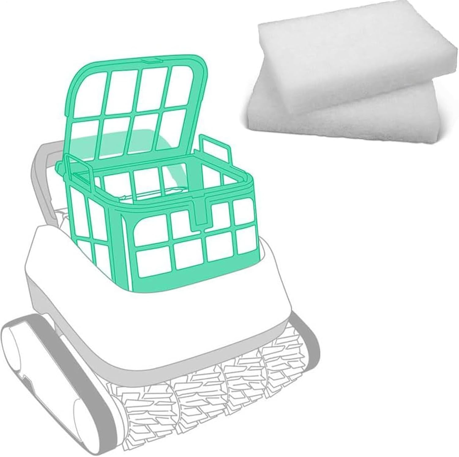 Pool Cleaner Filter Pad | 4-Pieces Pool Robot Cleaner Fine Filter Pads - Household Accessories, Replacement Parts to Remove Debris and Dust image number 5