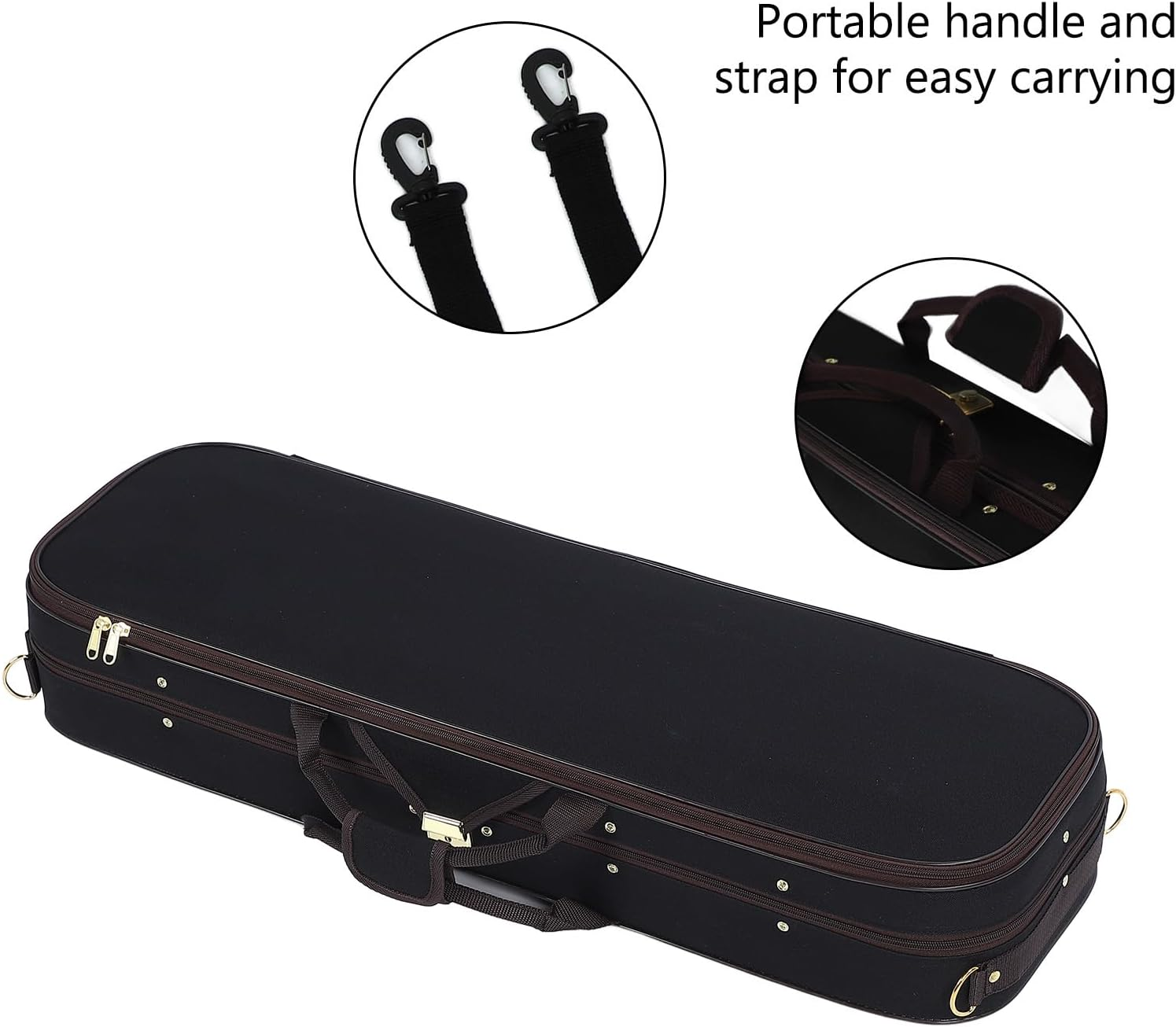 4/4 Violin Case, Full Size Professional Oblong Violin Hard Case with Hygrometer, Lightweight Portable Backpack Style Violin Oblong Case with with Carry Straps & Foam Interior image number 1