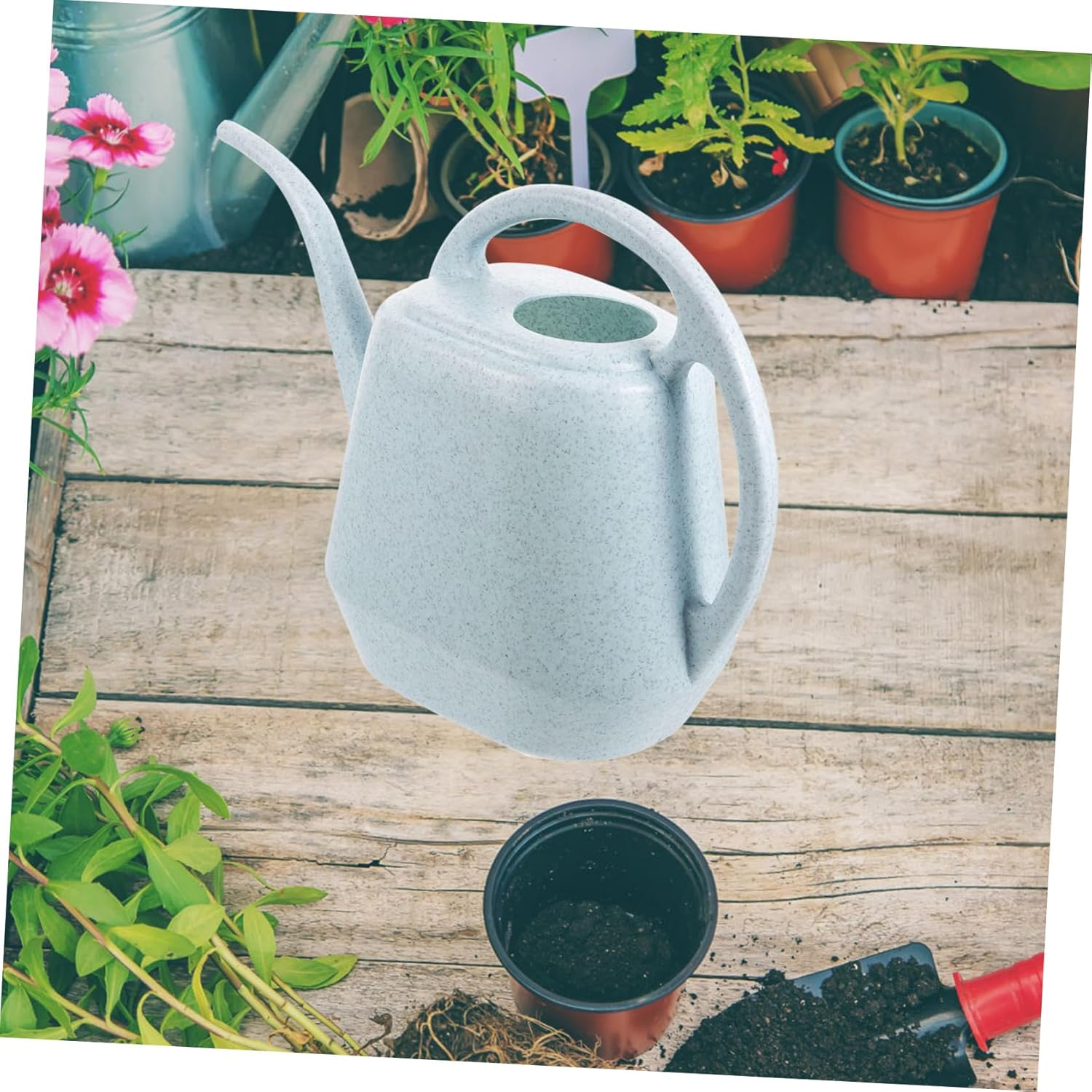 YOSADIER Large Capacity Watering Can Gardening Spray Succulents Watering Can for Car White Plastic Re-Usable image number 3