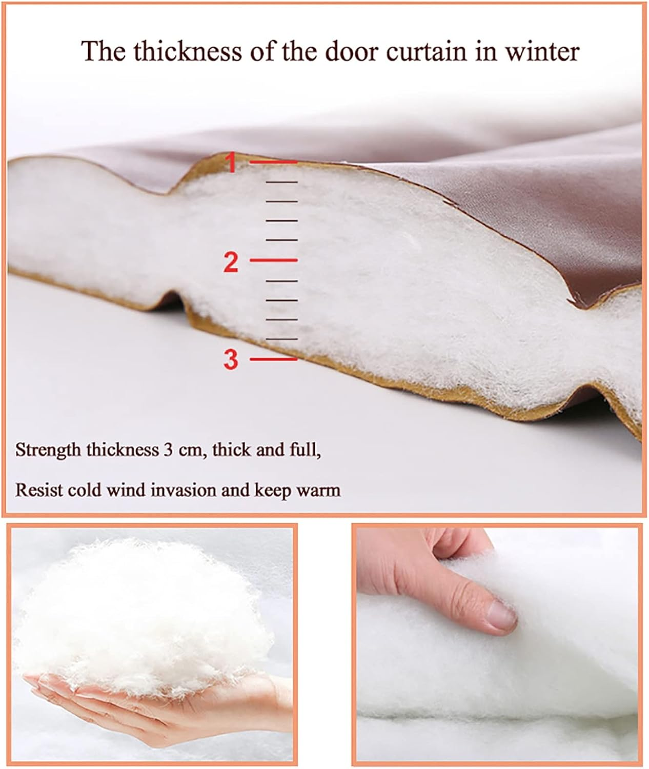 Thermal Insulated Door Curtain,Winter Doorway Cover Screen, Soundproof Blanket, Privacy Curtains,Tapestry Windproof Waterproof Warm Cold Protection,For Living Room Garage Front Door Patio Kitchen image number 6