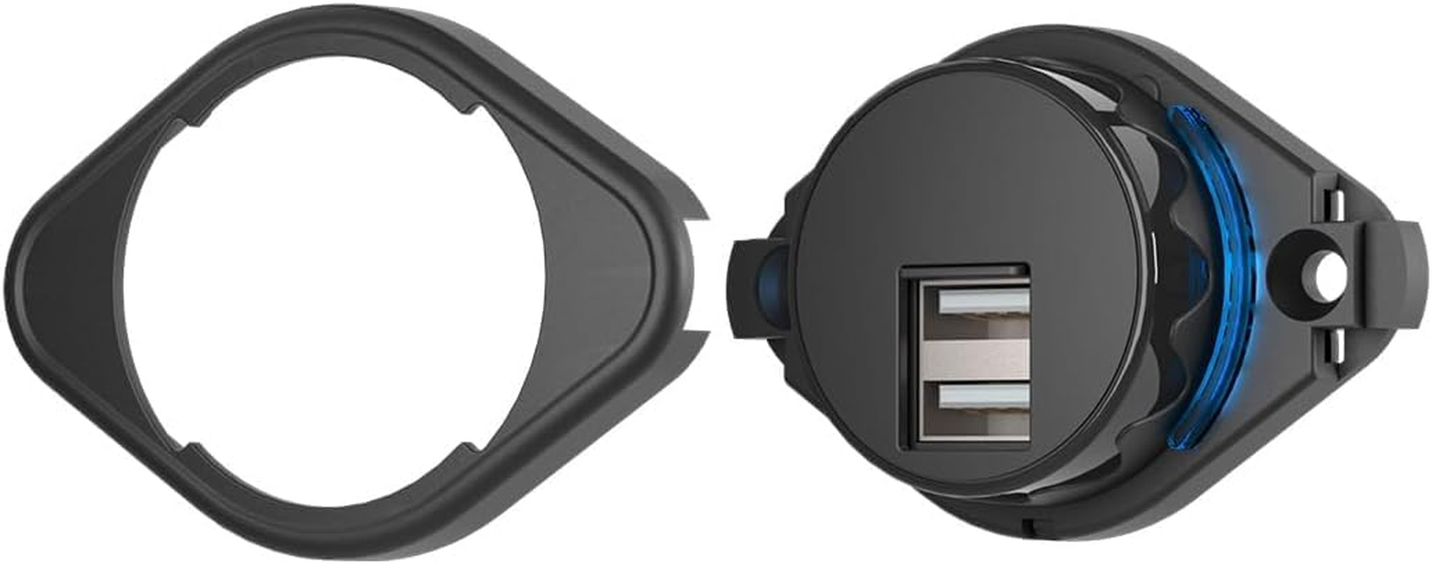 12V Car USB Charging Socket, PD3.0 QC3.0 36W Dual USB Output Plate, Fast Charging Power Supply Socket with Blue LED for Motorcycles Boats Marine image number 3