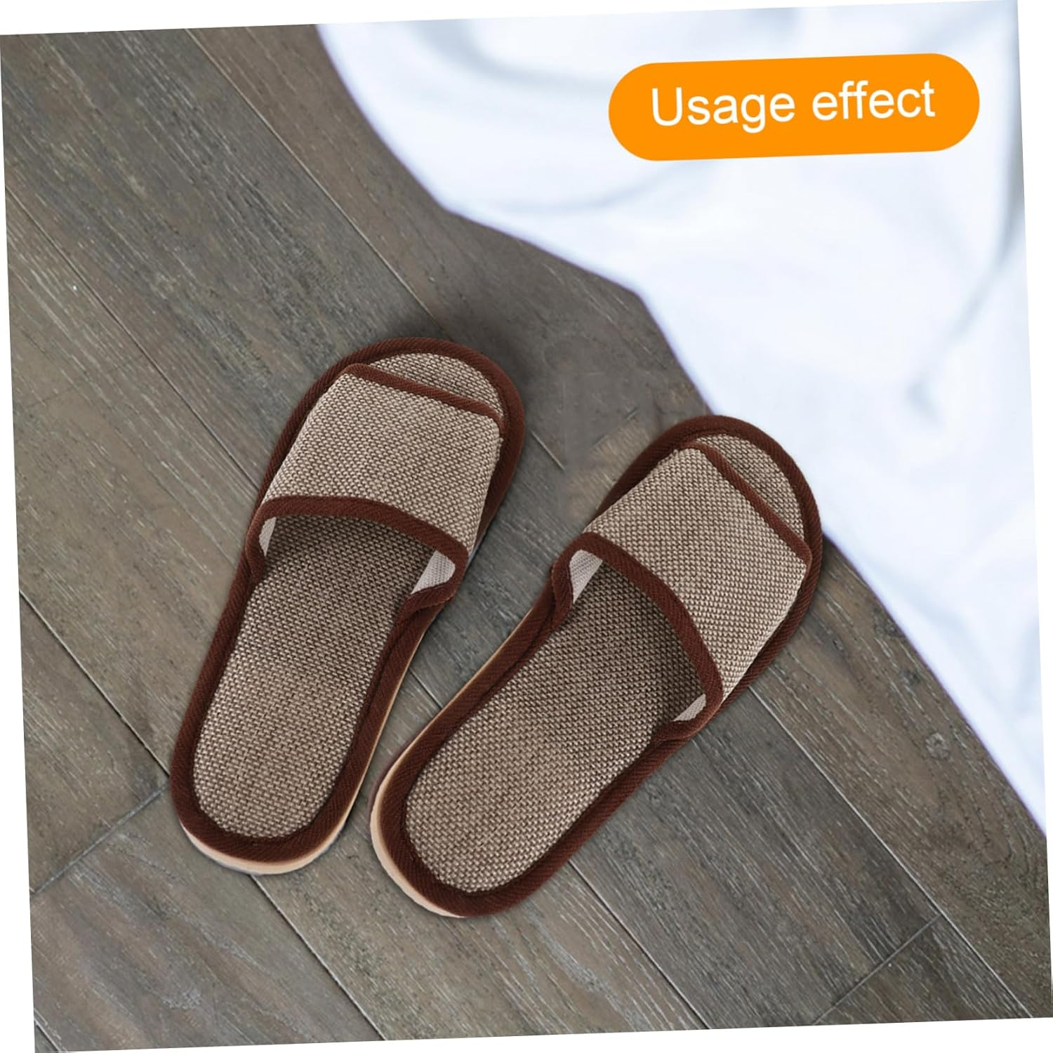VALICLUD Summer Cotton Linen Slippers Non Slip EVA Sole Lightweight Home Hotel Slippers for Bathroom and Indoor Use image number 4