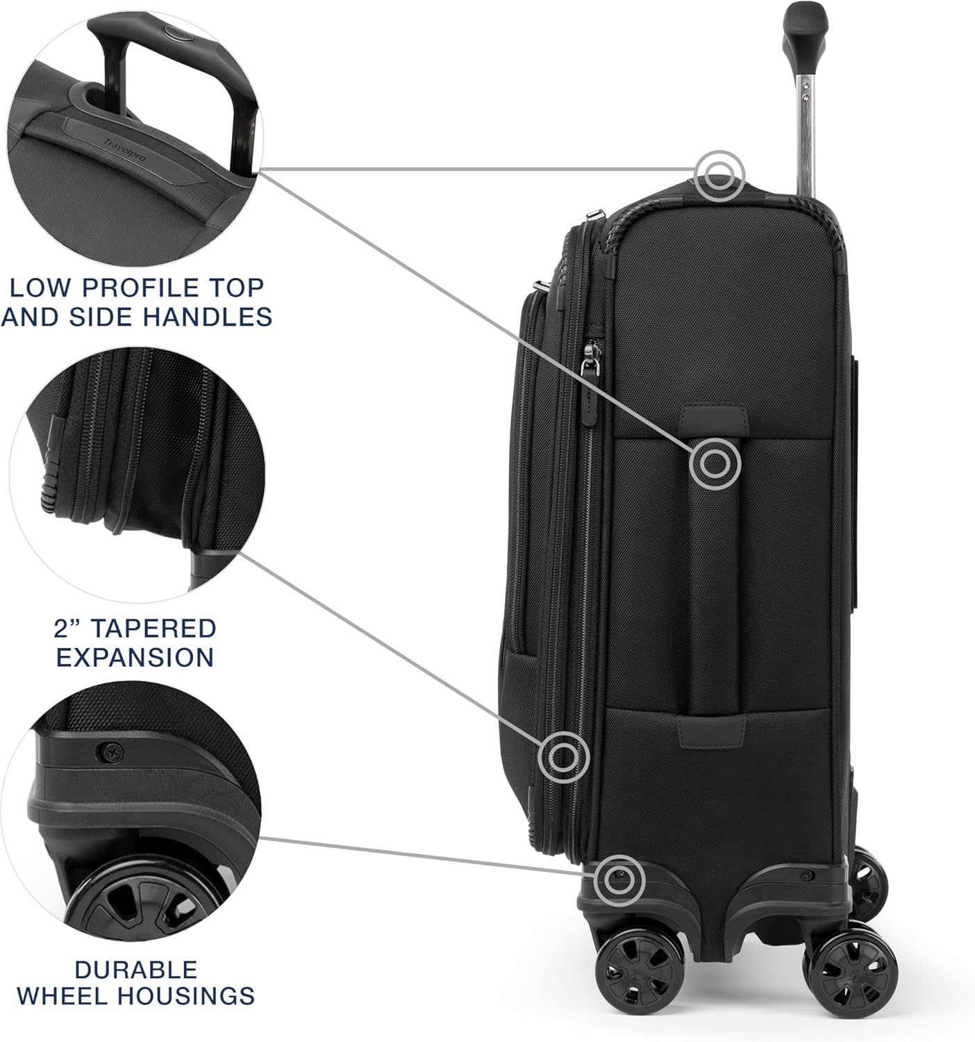 Travelpro Crew Classic Softside Expandable Luggage with Spinner Wheels image number 3