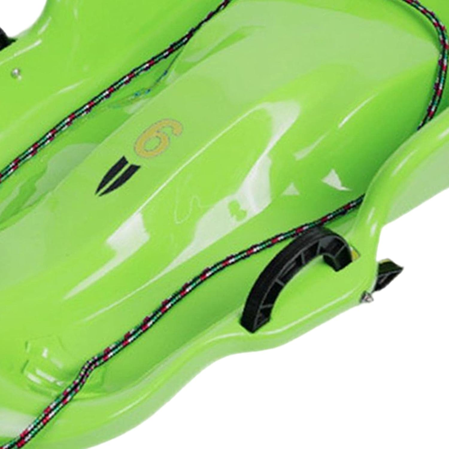 Tadill Winter Snow Sled Sleigh Sledding Toboggan Ski Board with Brake Handle, Skiing Kids Sledge with Double Seat for Sports Children Holiday Lawn image number 4