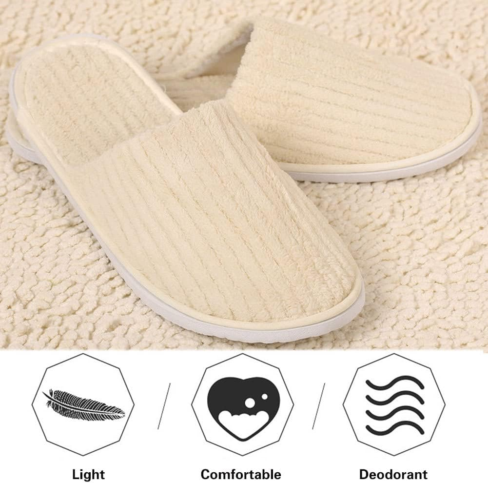 ZALHIN Coral Velvet Hotel Slippers | Unisex Adults Coral Fleece Slippers, Size 38-42 EU, Non-Slip, Washable, Lightweight, Closed Toe, Perfect for Home, Travel, Gift image number 2
