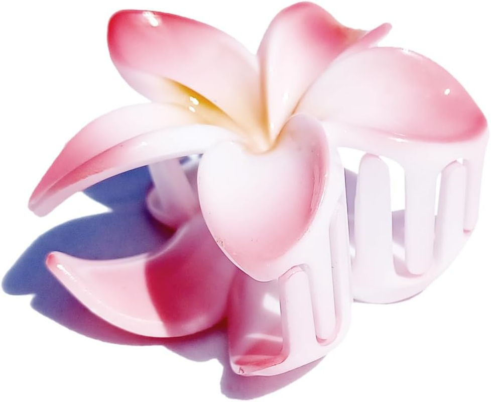 Seestern Sportswear Bali Hawaii FBA_2401 Hair Clip 2 Frangipani Flowers Pink image number 3