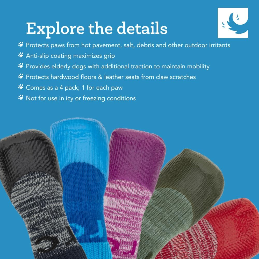 RC Pet Products Sporty Pawks Anti-Slip, Stylish, Functional, Protective Dog Socks | X-Small, Electric Blue/Cyan image number 1