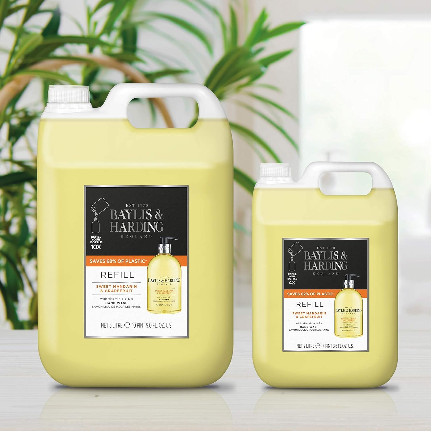 Baylis & Harding Sweet Mandarin and Grapefruit Hand Wash 2 Litre Refill (Pack of 3 - Total 6 Litres) - Vegan Friendly image number 6