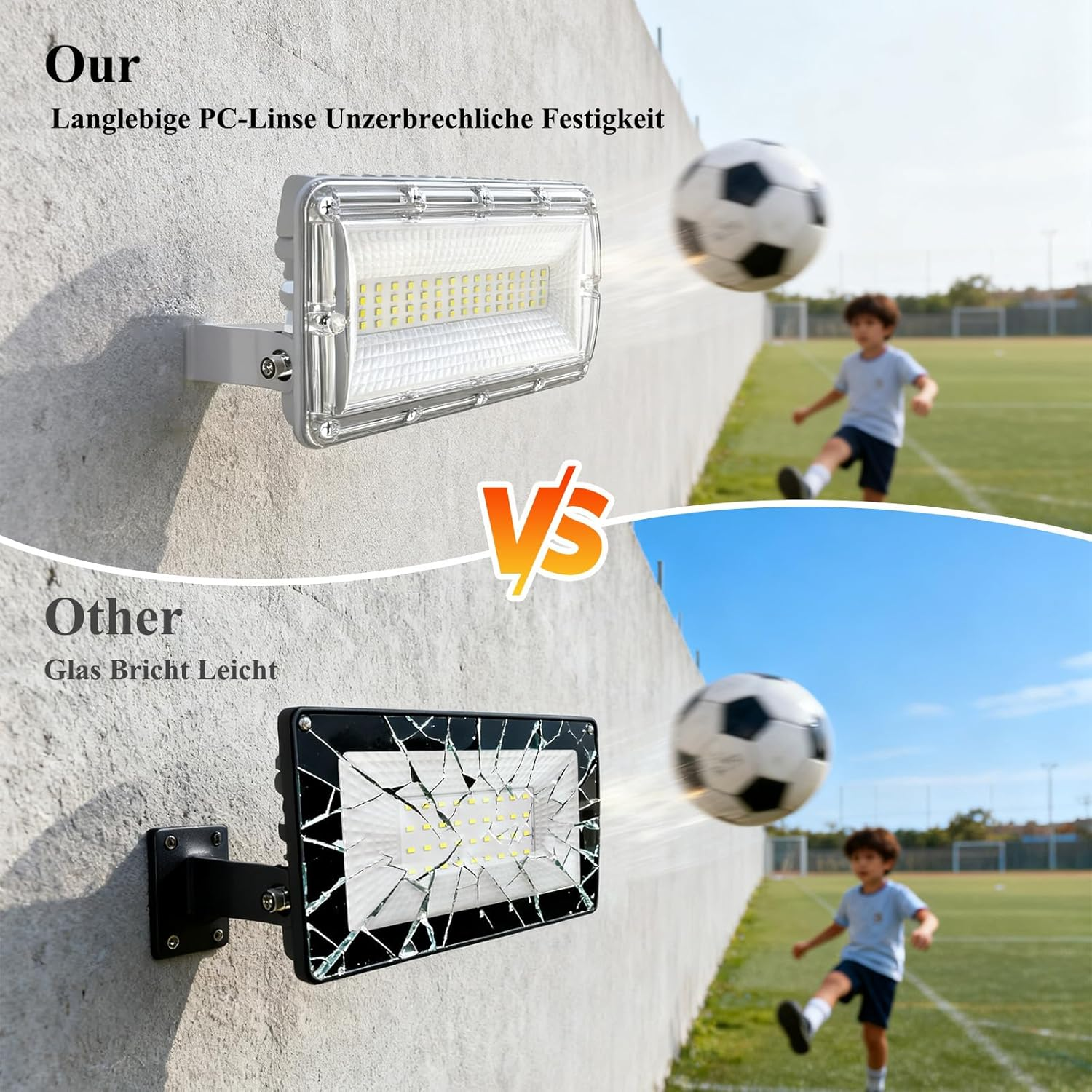 SUFUYA LED Outdoor Spotlight, 50 W, 7000 LM, 6500 K, Cool White, Super Bright LED Floodlight, IP67 Waterproof, Adjustable 180&deg; Headlight for Stadium, Patio, Street, Garage image number 3