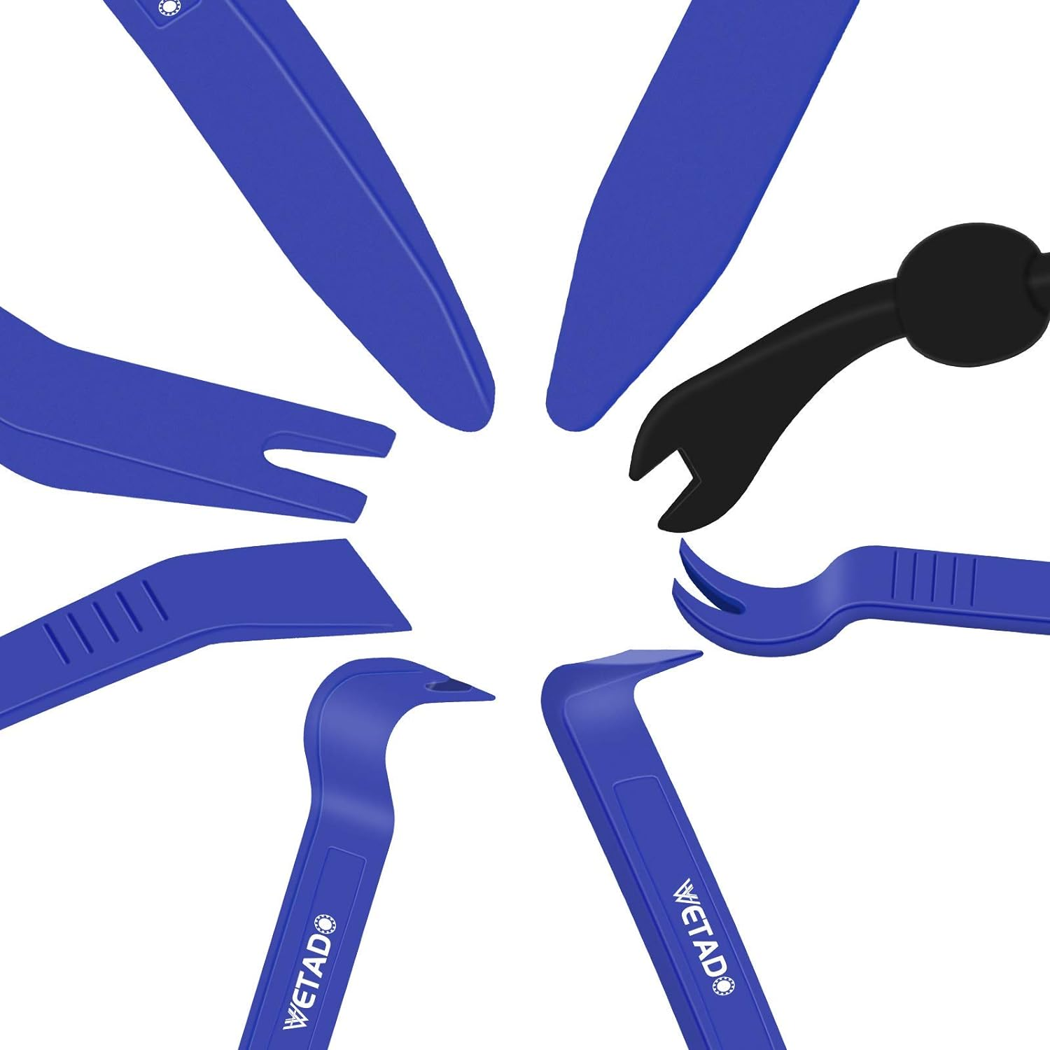 Wetado Trim Removal Tool, Car Upholstery Repair Kit, Car Door Audio Panel Trim Removal Set, Fastener Terminal Remover Tool Set Clips Pry Kit Auto Clip Pliers (8PCS Blue) image number 3