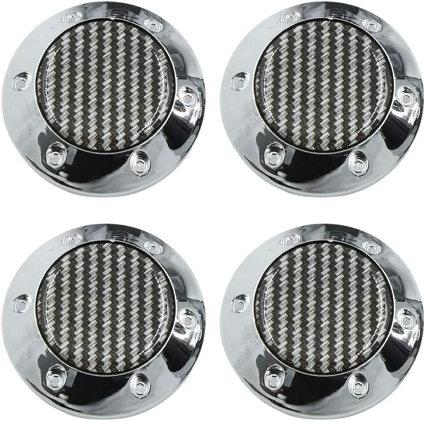 X AUTOHAUX 68Mm Car Wheel Tyre Center Hub Caps Cover W/Carbon Fiber Pattern Sticker 4Pcs image number 2