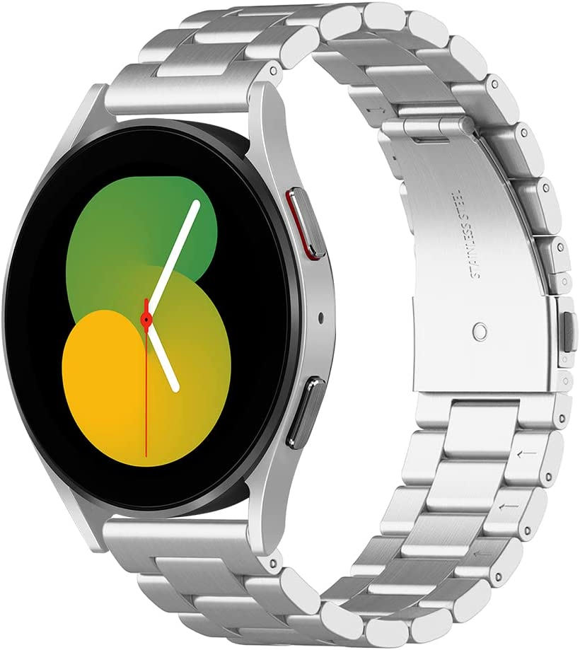 Simpeak Band Compatible with Samsung Galaxy Watch 6/6 Classic/ 5/5 Pro/Watch 4/4 Classic/Watch 3 41Mm/ Active/Active 2/Galaxy Watch 42Mm, Stainless Steel Strap Compatible with Watch 20Mm