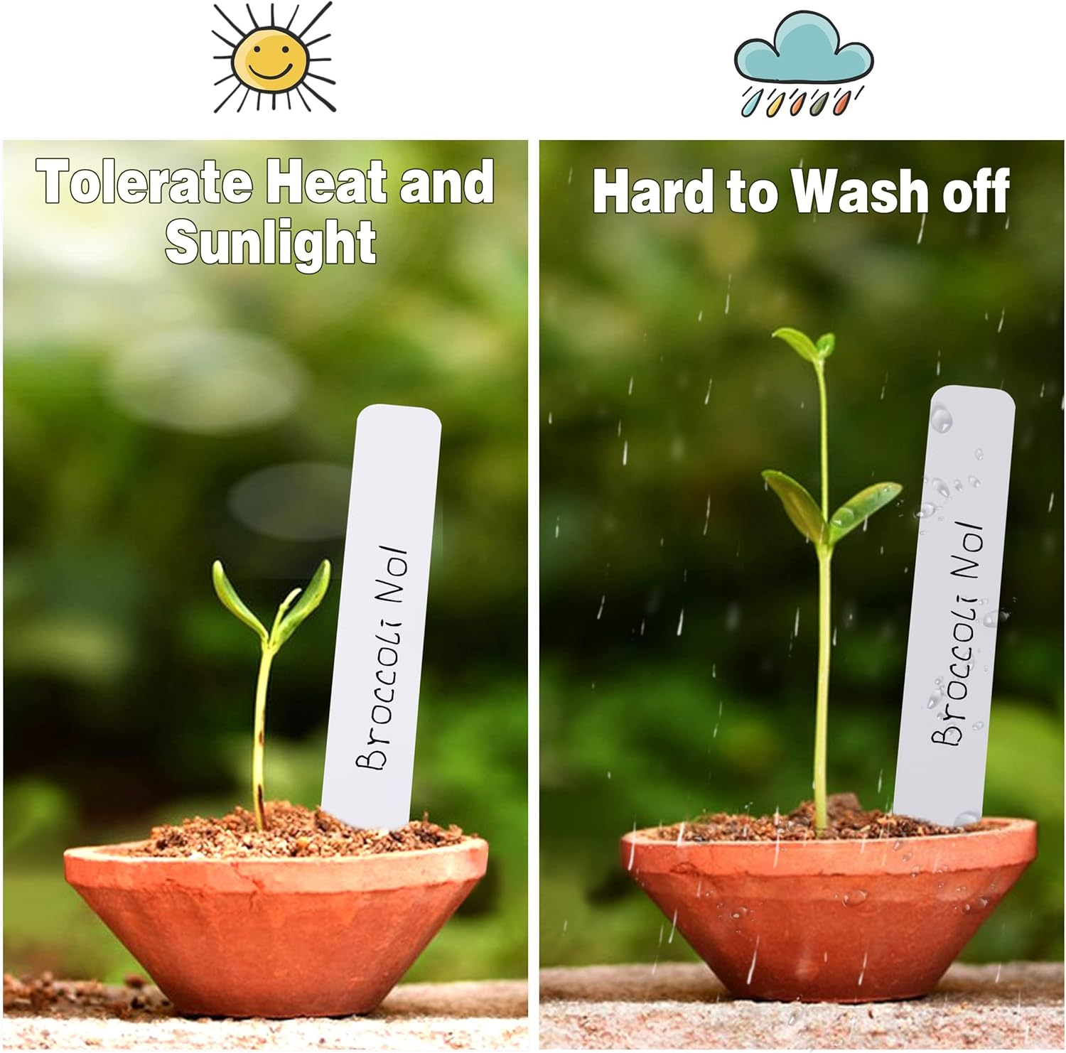 Plant Labels 4 Inch 300Pcs Plastic Plant Name Tags for Seedlings Garden Labels Markers Nursery Tags Seed Labels Label Stakes with Permanet Marking Pen Markers for Outdoor Garden (White) image number 6