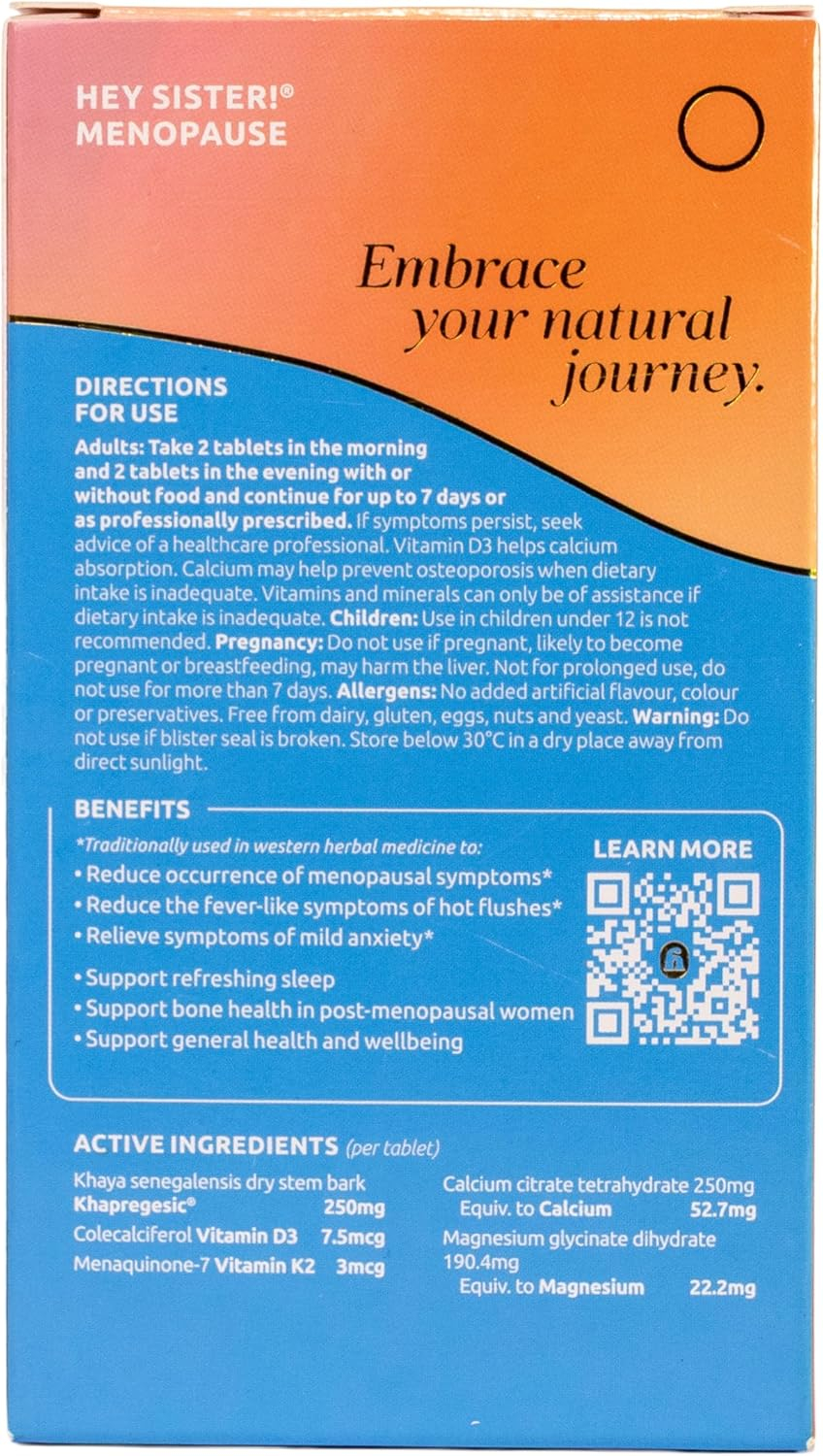 LIFE Medication MENOPAUSE BLISTER, Plant-Based Relief &ndash; Joint & Sleep Support, Mood Balance &ndash; Natural Relief for Hot Flushes & Bloating &ndash; 28 Tablets