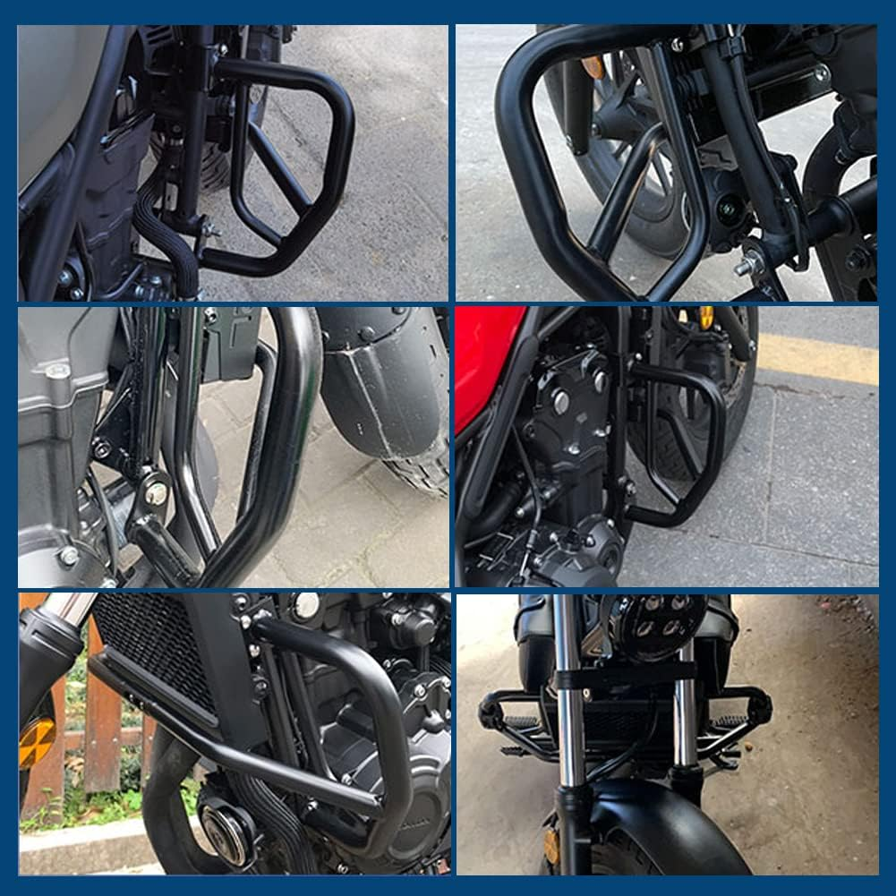 Black Highway Bars for CMX500 Rebel 17-23, Motorcycle Steel Engine Guard Bumper Crash Bar Frame Falling Protector for H-Onda Rebel CMX 500 Rebel500 2017 2018 2019 2020 2021 2022 2023 image number 5