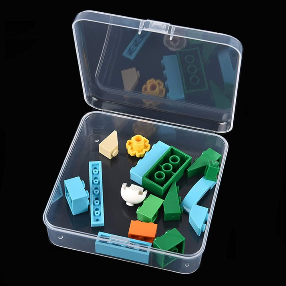 Plastic Beads Storage Containers - Mini Clear Square Box Empty Case with Lid for Earplugs, Pills, Jewelry, Hardware or Any Other Small Craft Gadgets (30 Pieces 3.2 X 3.2 X 0.9 Inches) image number 1