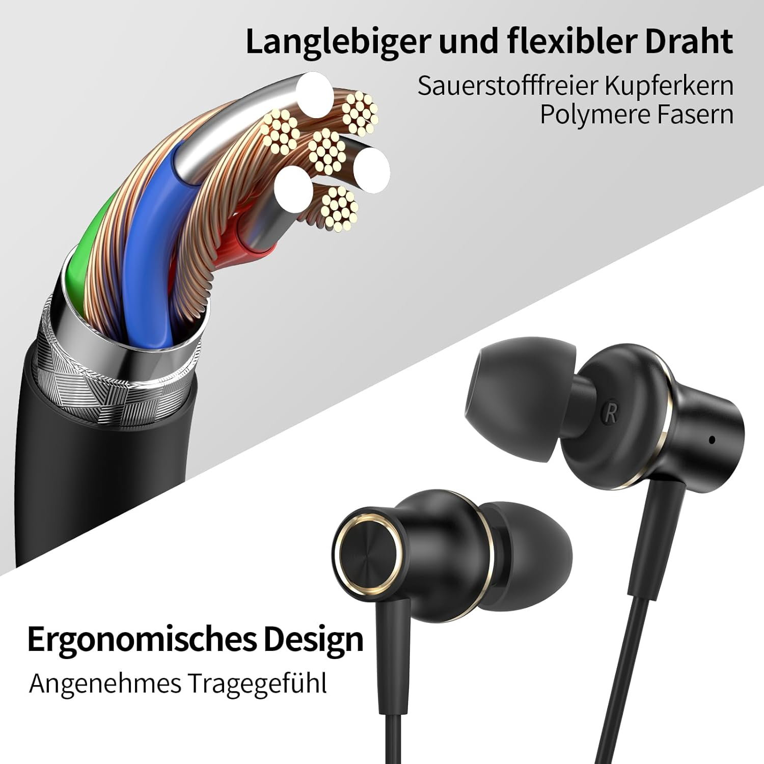 USB C Wired Headphones for Samsung Galaxy S25 S24 Ultra S23 S22 A56 A16 A17, In-Ear Headphones with Microphone and Volume Control Tye C Earphones for Iphone 17 Pro Max 16 15 plus for Oneplus Black image number 6