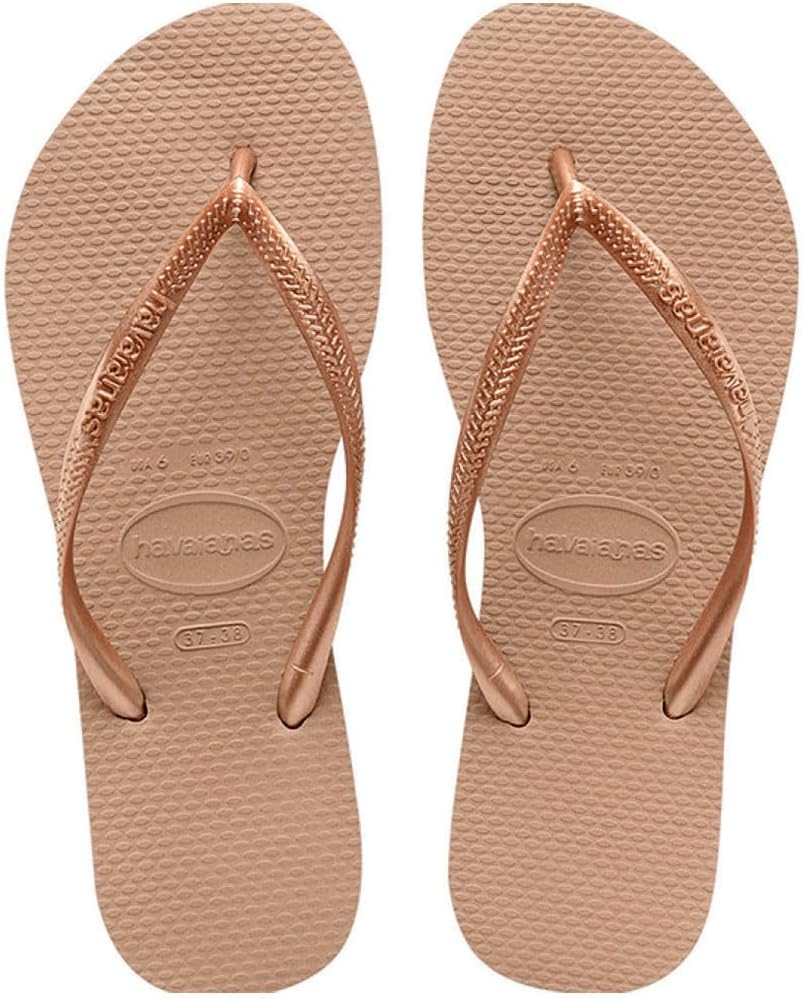 Havaianas Slim Metallic Rose Gold Thongs image number 5