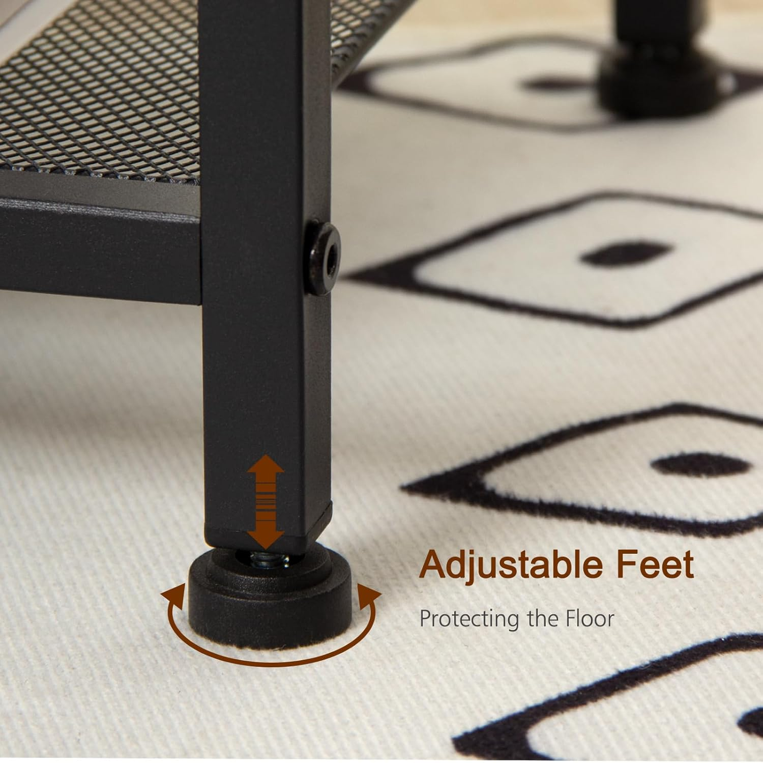 AMHANCIBLE Night Stand Set 2, Nightstand with Fabric Drawer, Industrial End Tables Living Room with Storage Shelf, Slim Bedside Table for Bedroom, Small Spaces, Rusic Brown, HET03SDDG - Dark Grey image number 6