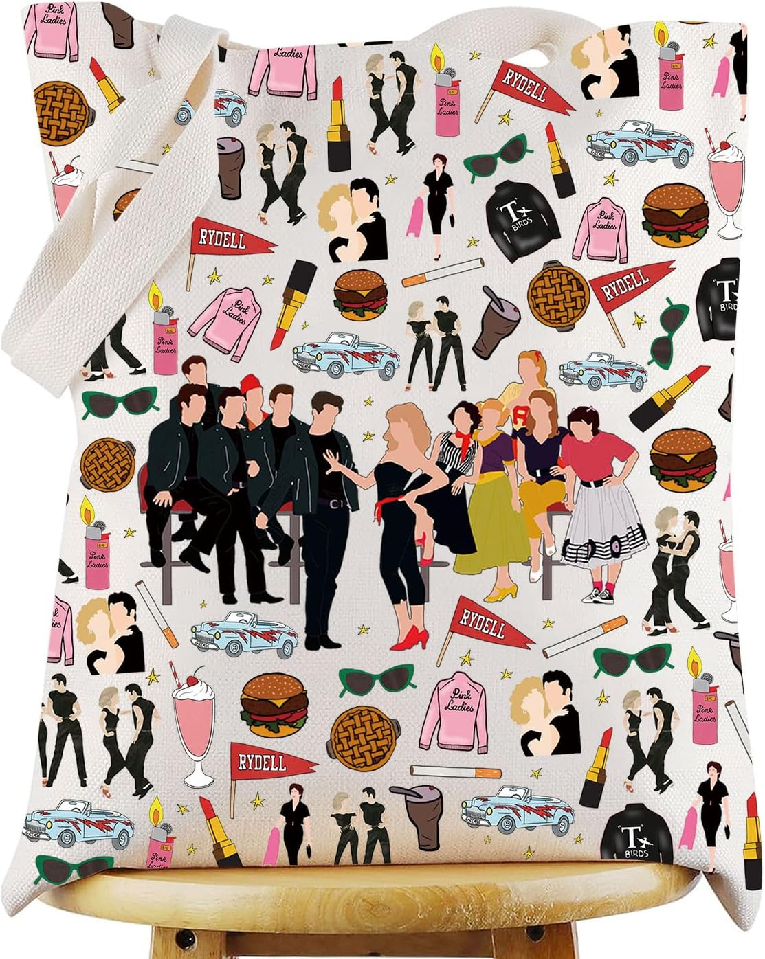 WZMPA Danny & Sandy Travel Makeup Bag Danny & Sandy Inspired Gift Theater Musical Zipper Pouch Bag, RYDELL, Fit