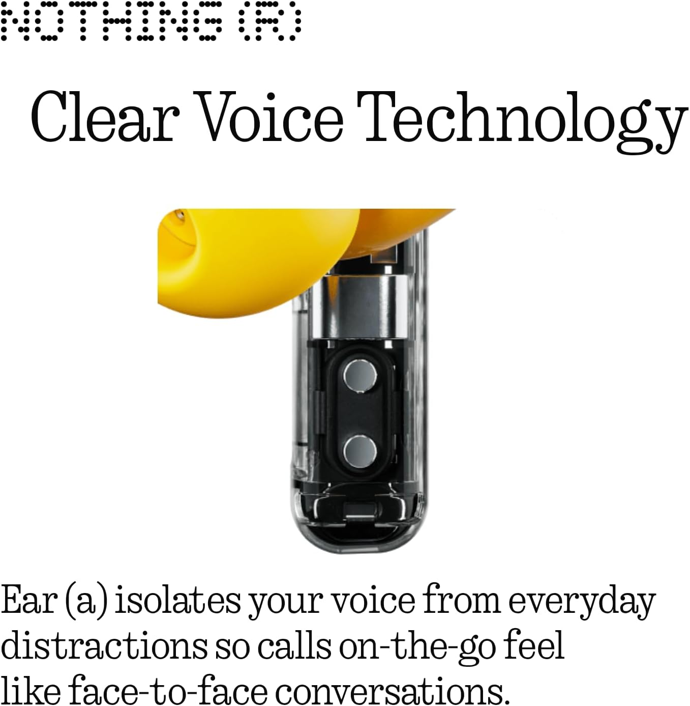Nothing Ear (A) Wireless Earbuds with Chatgpt Integration, 45Db Hybrid Noise Cancelling Headphones, Hi-Res Audio, Advanced Equaliser, Dual Connect, 6 Mics, 42.5H Playtime Bluetooth Earphones Yellow